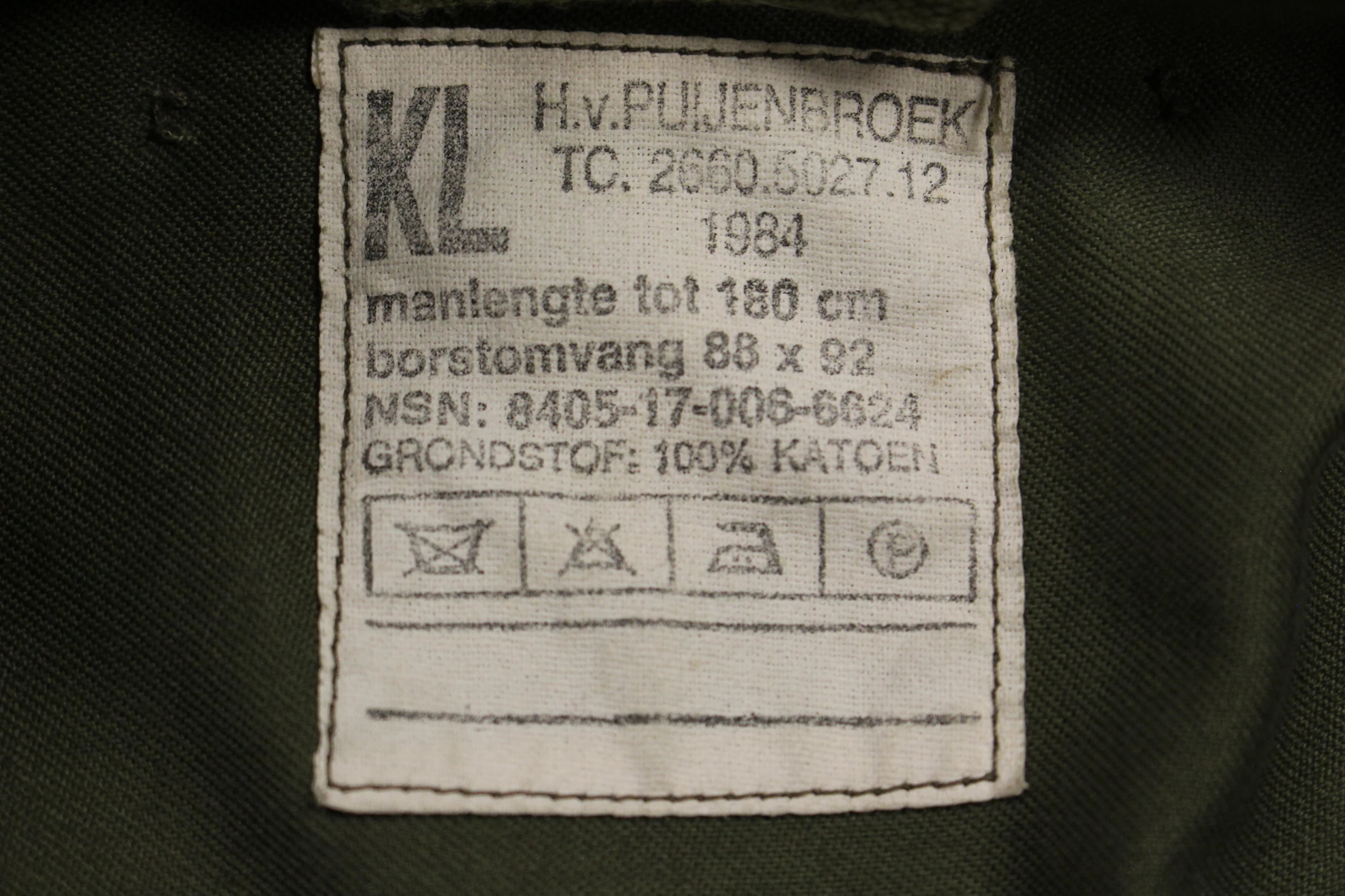 1984 Dutch Army Field Jacket - Chest: 88x92cm - 8405-17-006-6624 - Used - Image 5