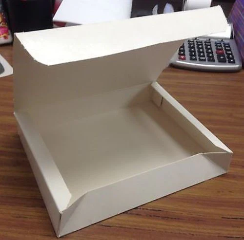 25 Sperring White Corp Paperboard Folding Lunch Box 9 3/4" x 7 13/16" x 5/8" New - Image 4