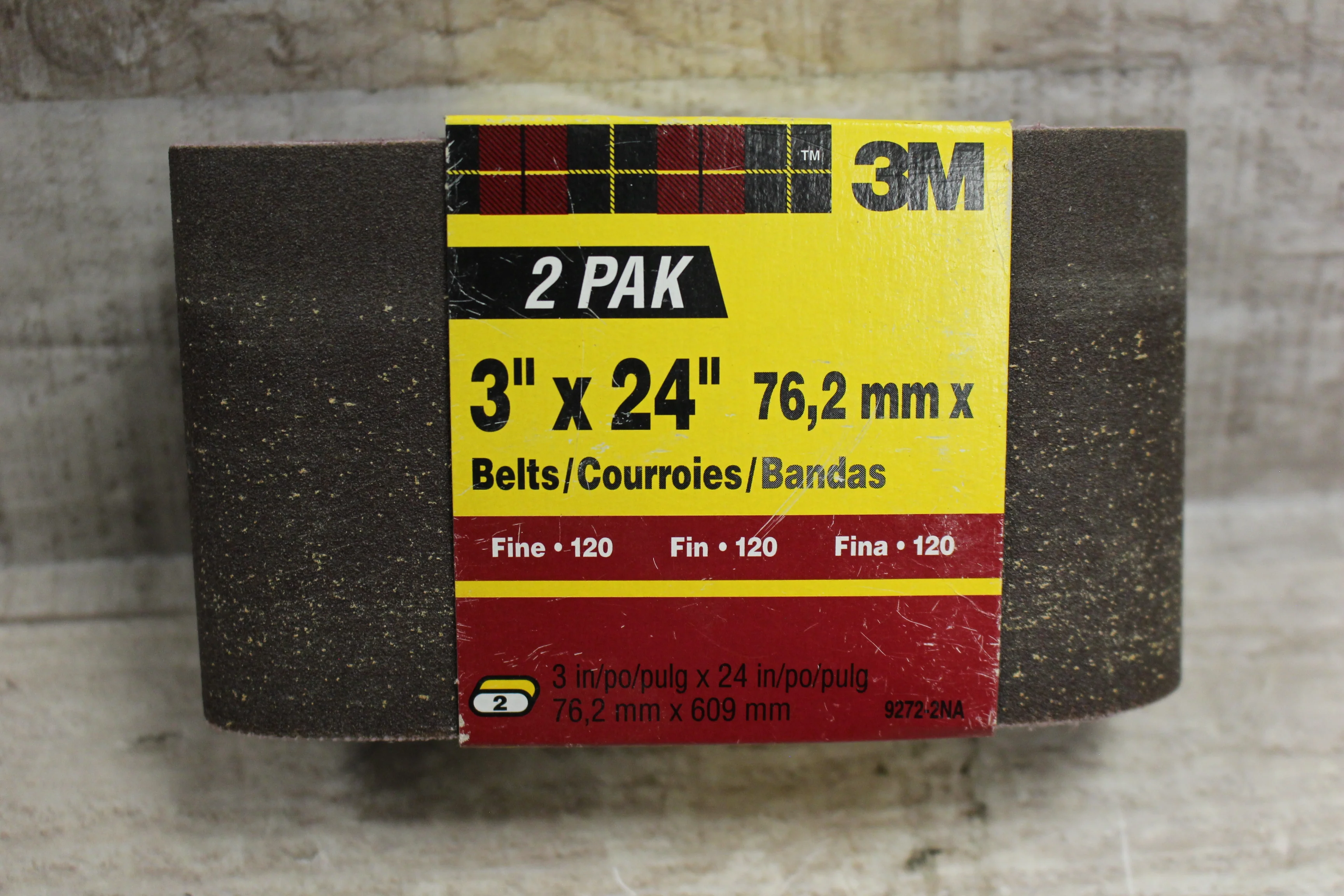 3M 2Pak Fine 3"x24" Grinder Belt -New