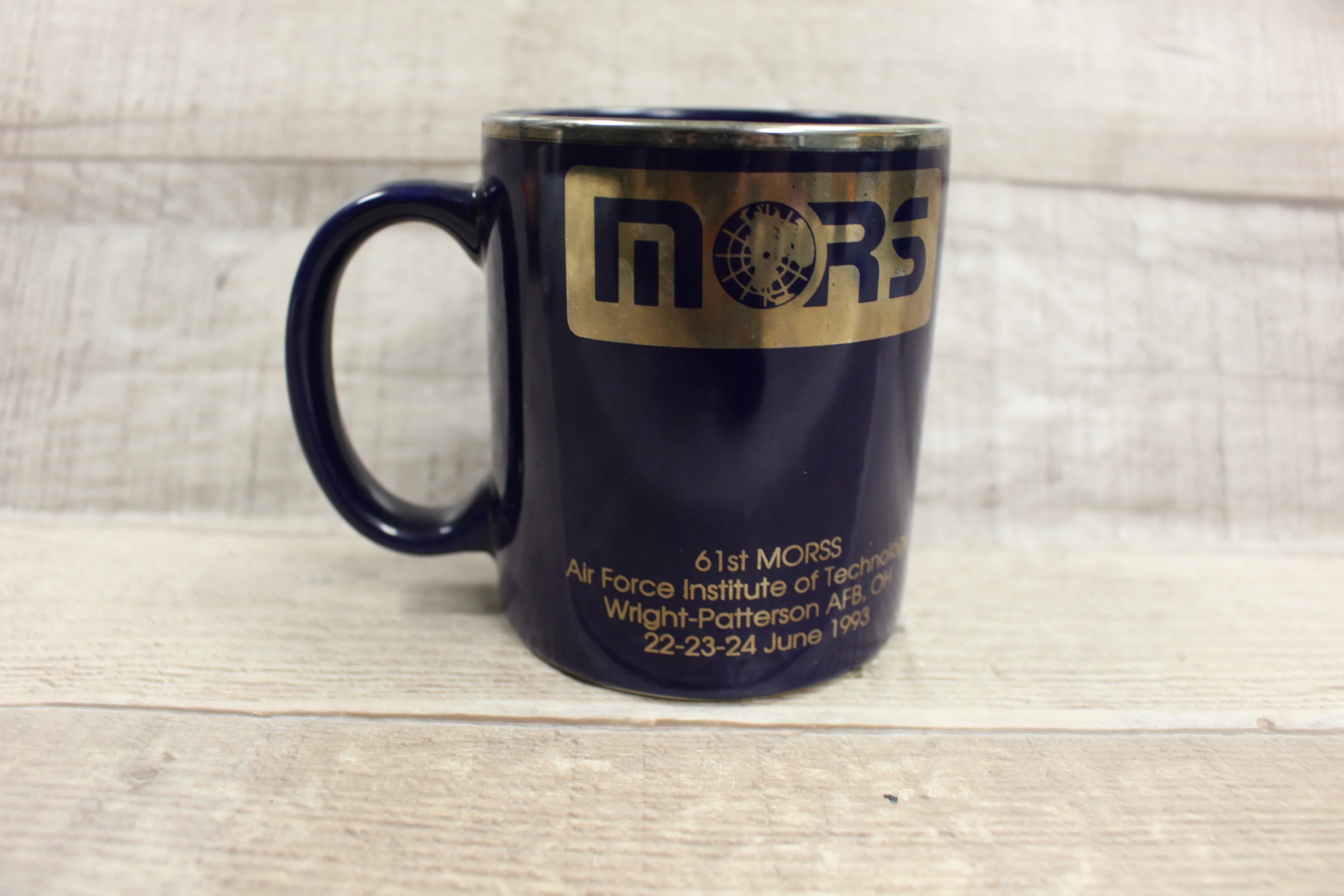 61st MORSS Airforce Institute Of Technology Coffee Cup Mug -Blue -Used - Image 4