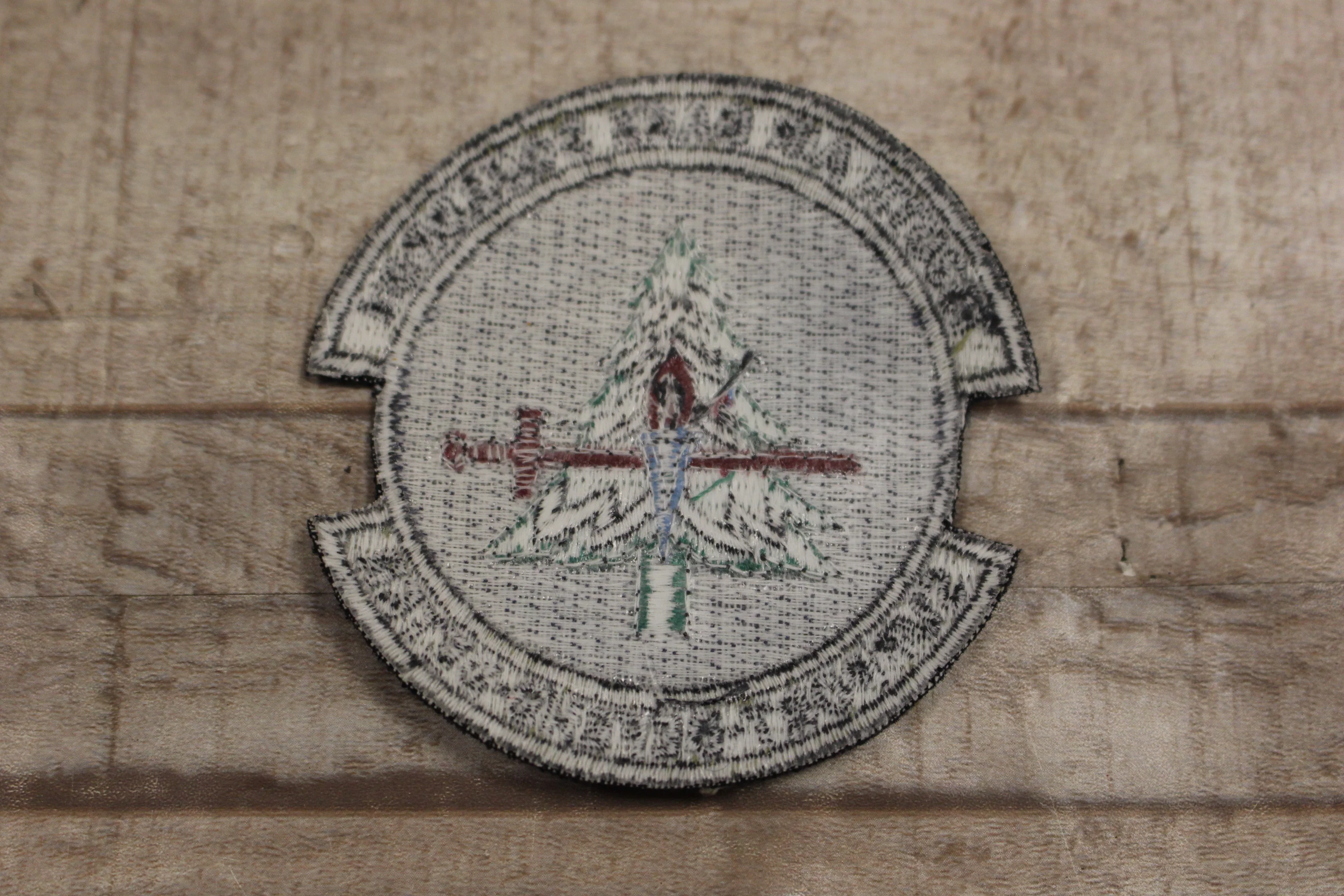 7320th Air Base Squadron Support Defend Deter Sew On Patch -Used - Image 2