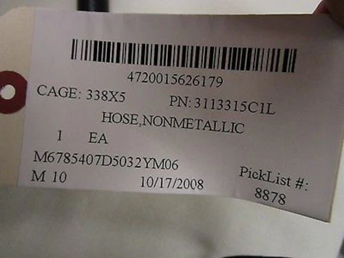MRAP A/C Nonmetallic Hose - PN 3113315C1L - NSN: 4720-01-562-6179 - New - Image 3