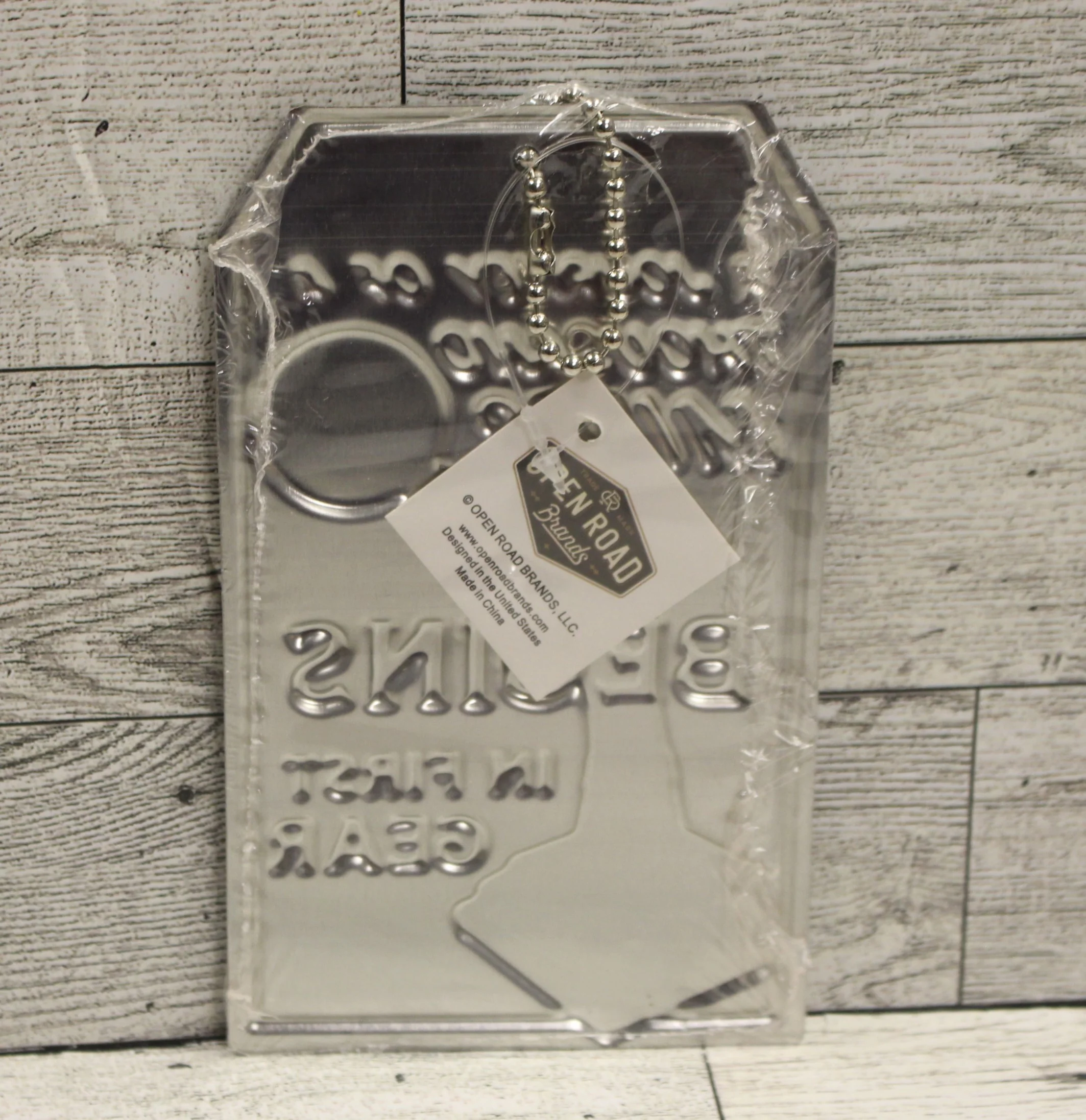 "A Journey of a Thousand Miles Begins in First Gear" Metal Sign - 6" x 4" - New - Image 2