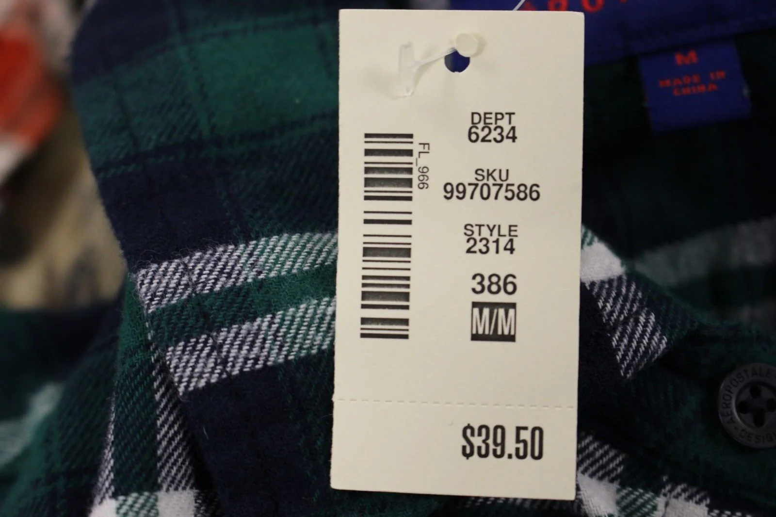 Aeropostale Mens Plaid Shirt, Medium, New! - Image 5
