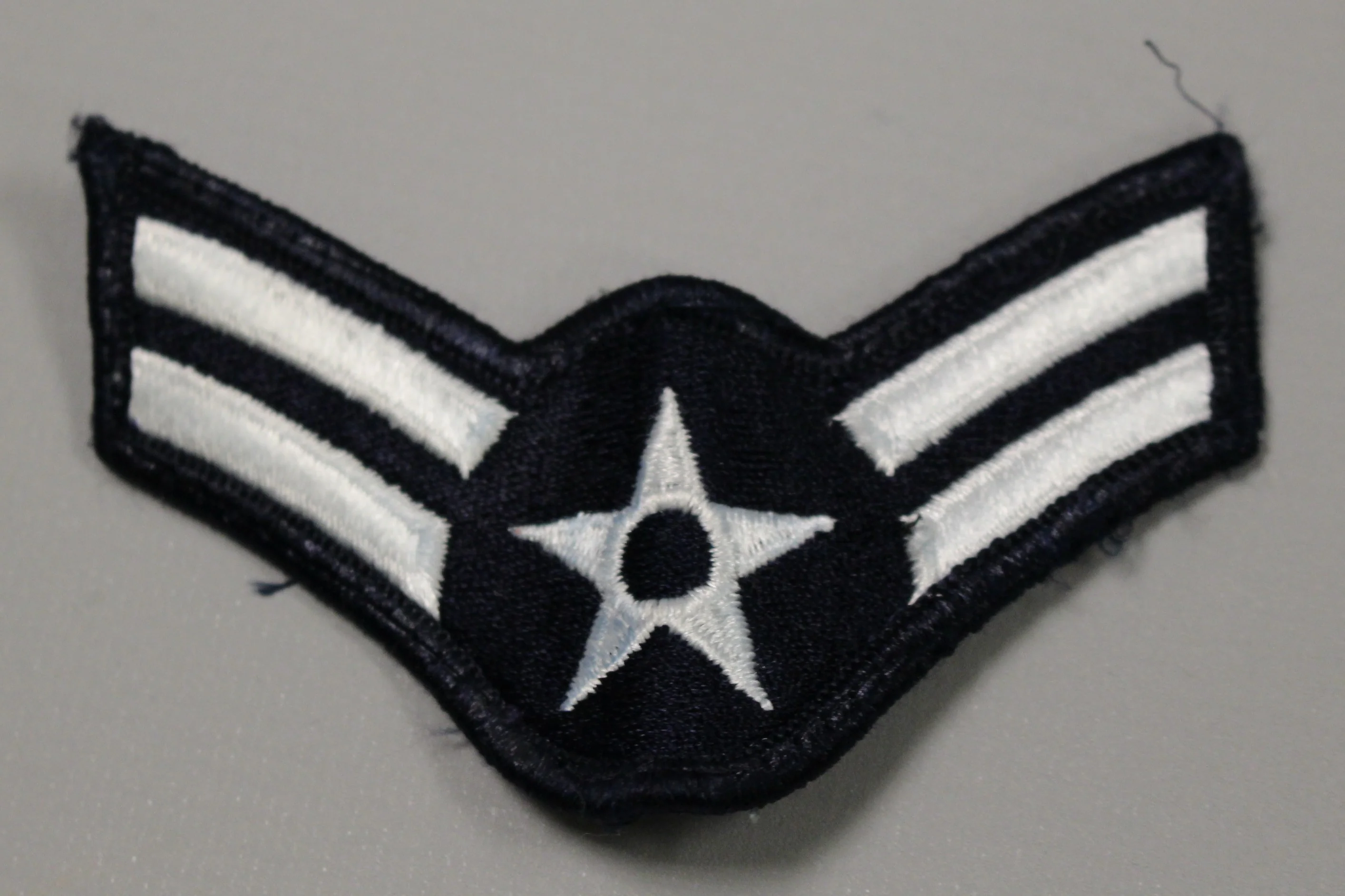 AF Air Force Embroidered Chevron Airman First Class E-3, Medium, 3.75",