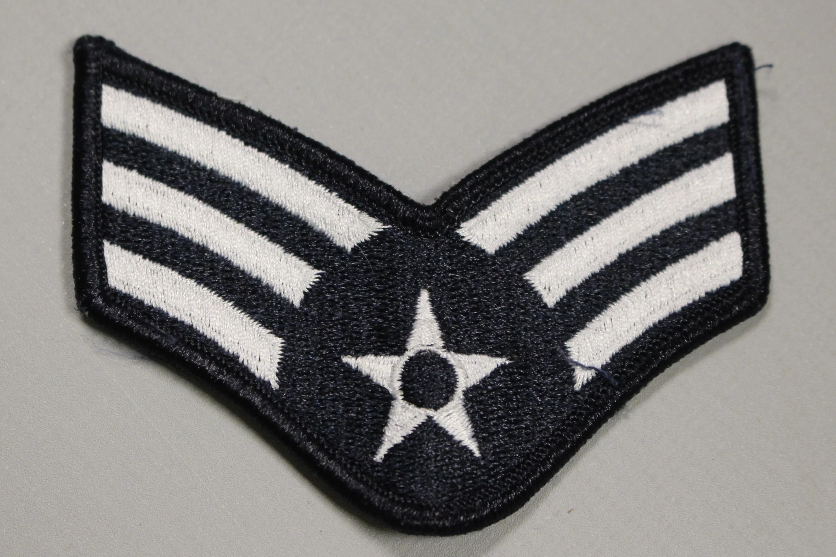 AF Air Force Embroidered Chevron Senior Airman E-4, Small, 3.5",