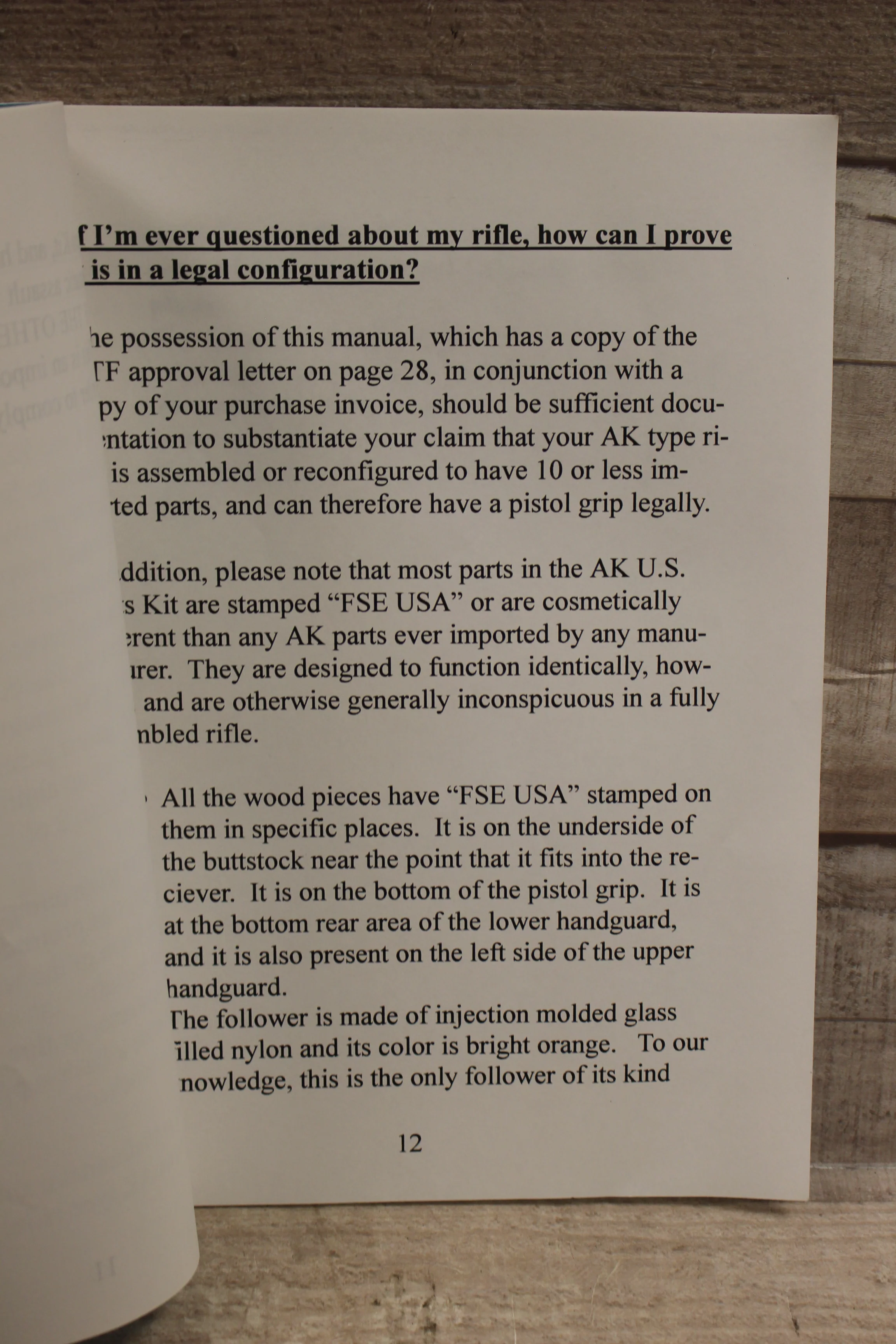 AK U.S. Parts Kit Booklet By First Son Enterprises -Used - Image 2
