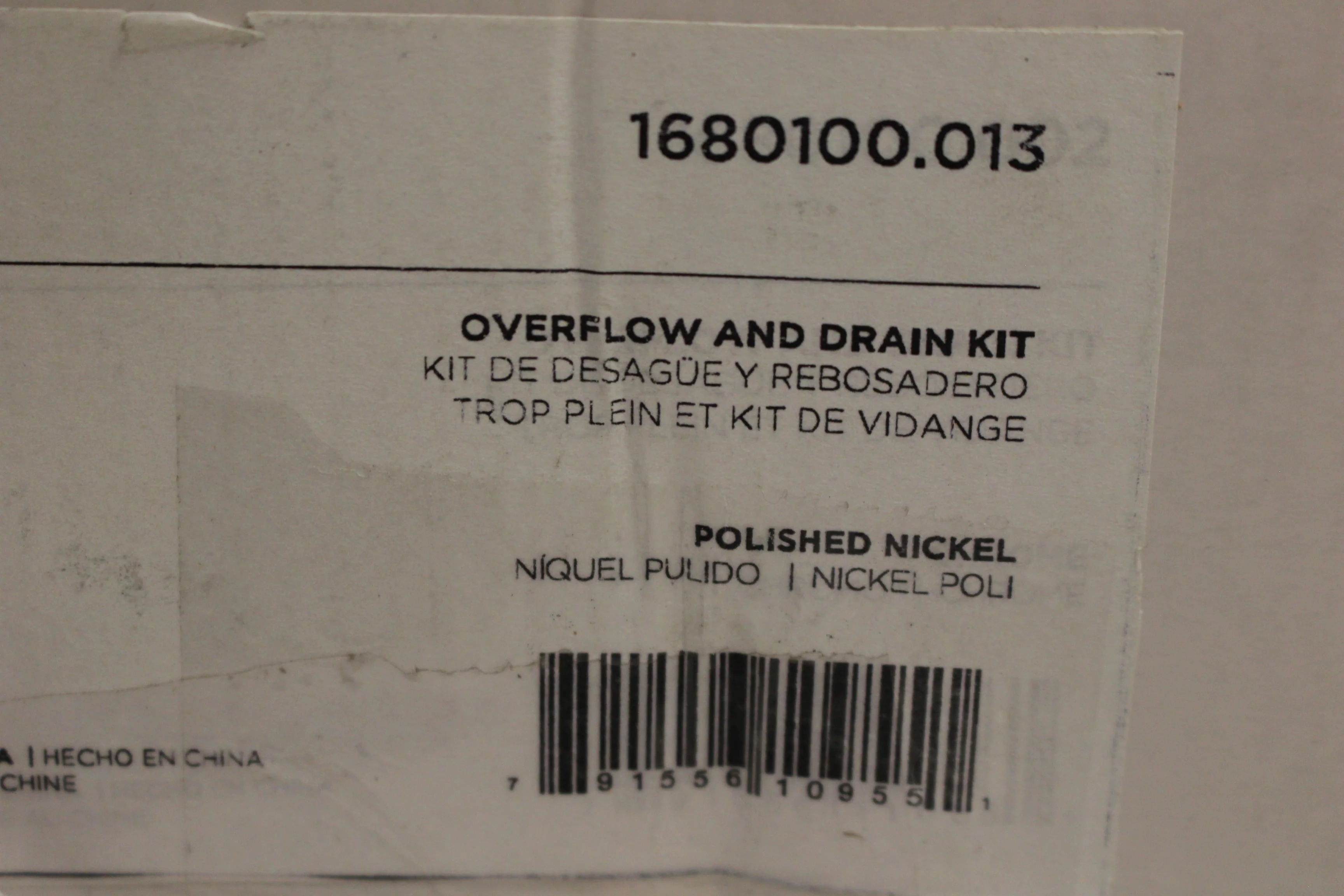 American Standard Overflow and Drain Kit - 1680100.013 - Polished Nickel - New - Image 3