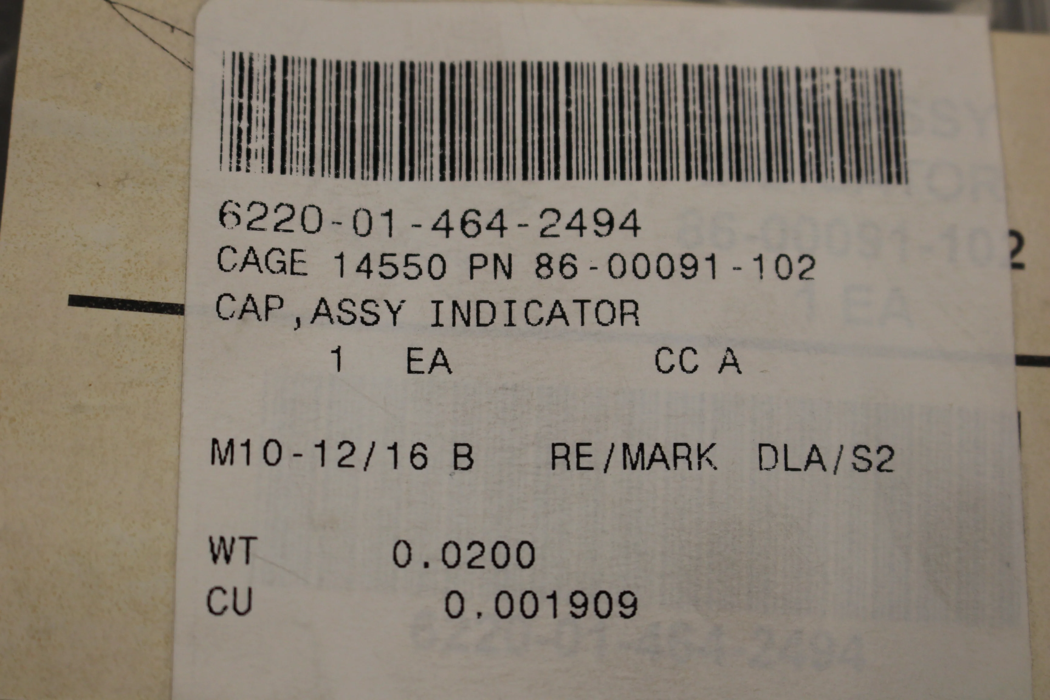 Assembly Indicator Cap, 6220-01-464-2494, P/N 860091-102, New! - Image 5