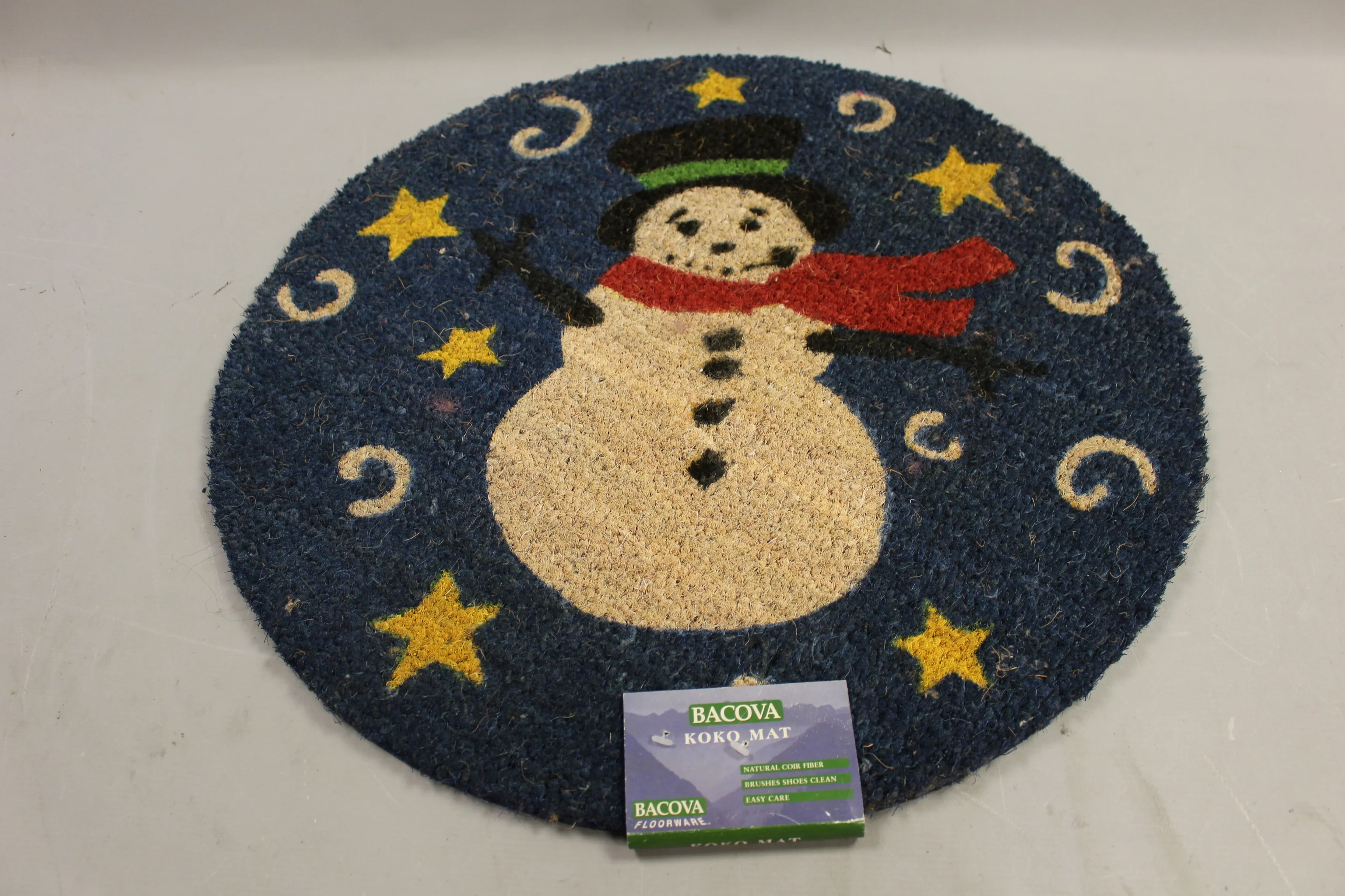 Bacova Snowman Koko Floor Door Mat - 21" Round - New
