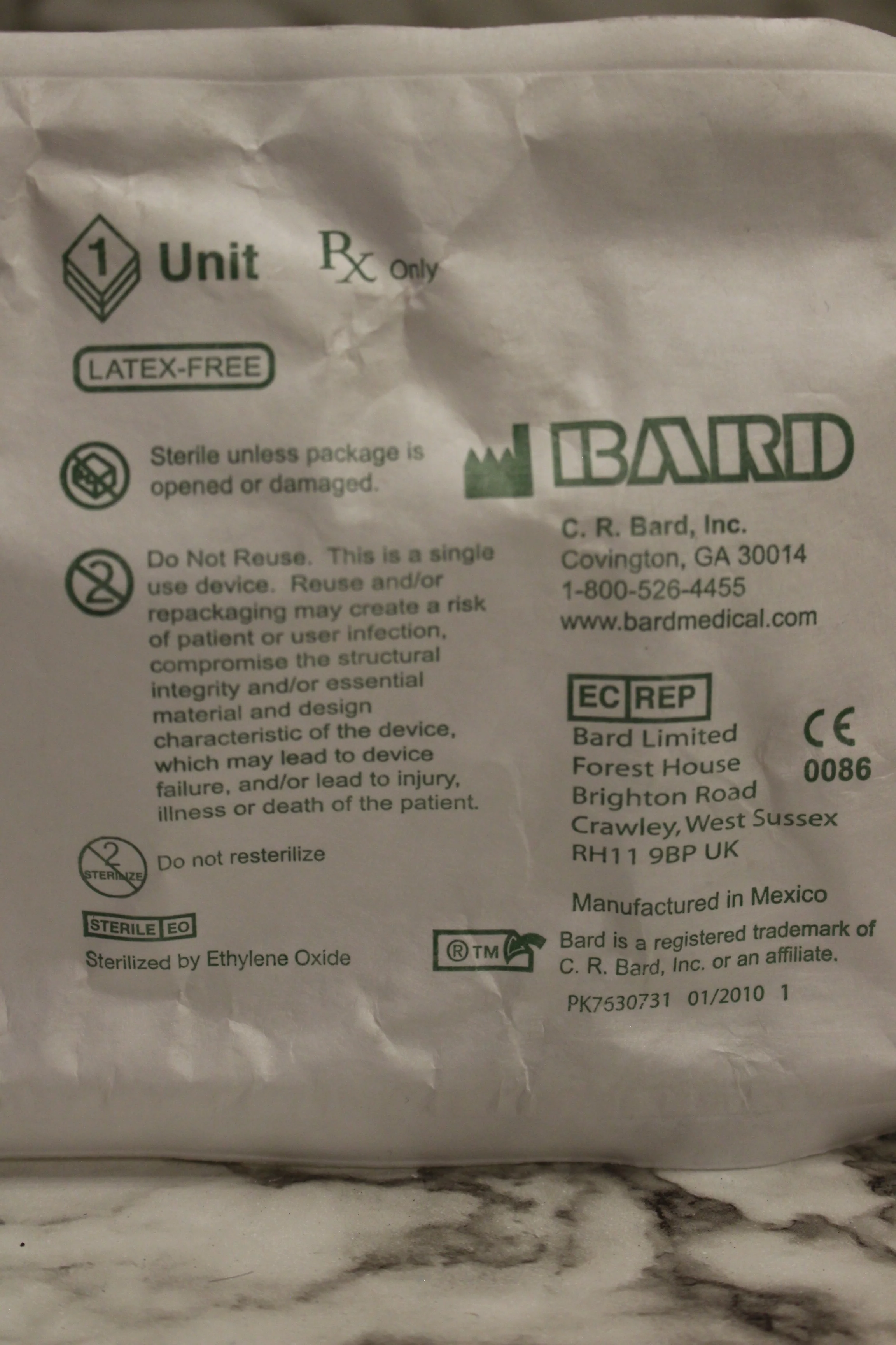Bard 100% Latex-Free Plastic Suction Catheter - 22" - New - Image 2