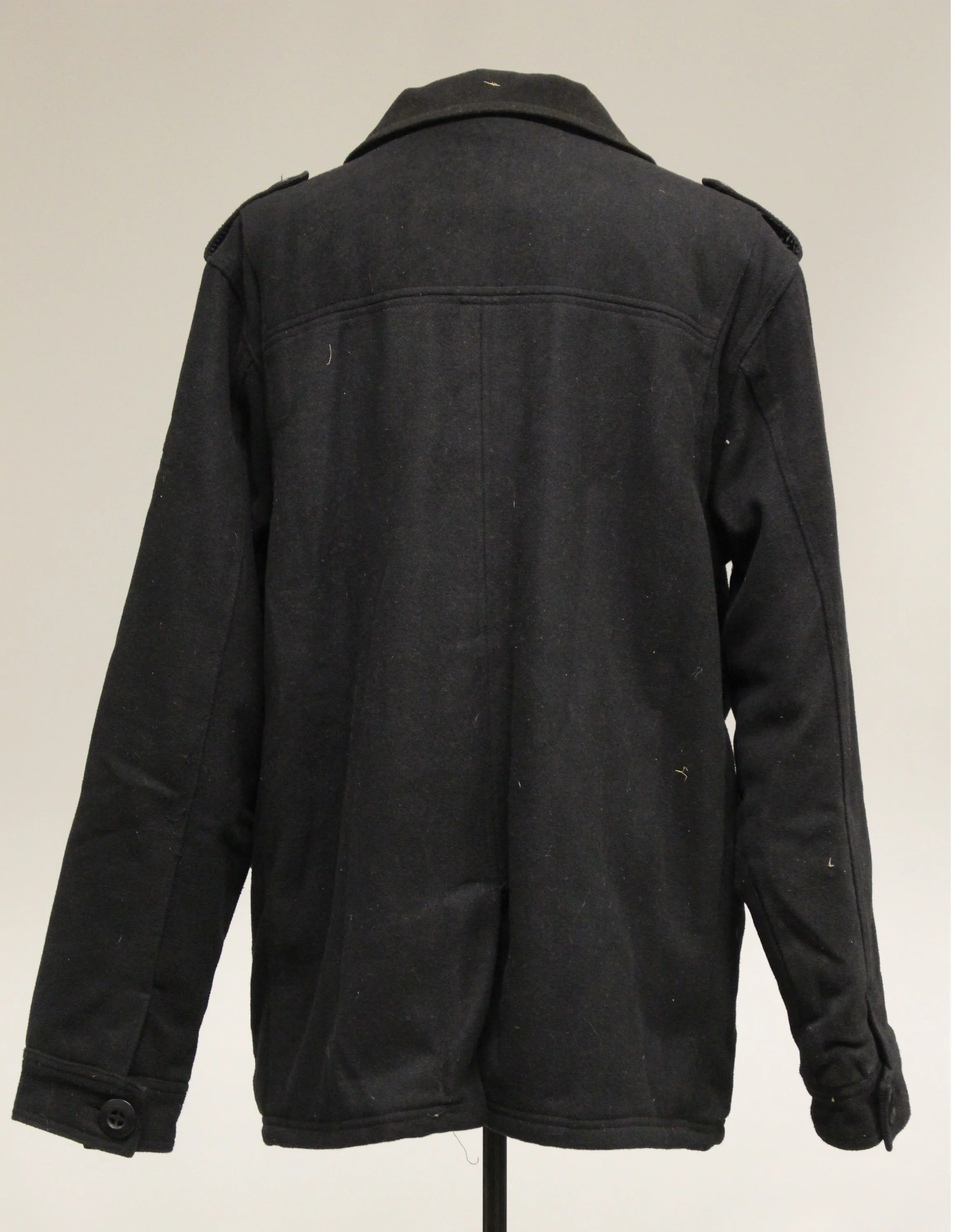 BKE 67 Black Lined Button Up Coat. Medium - Image 3
