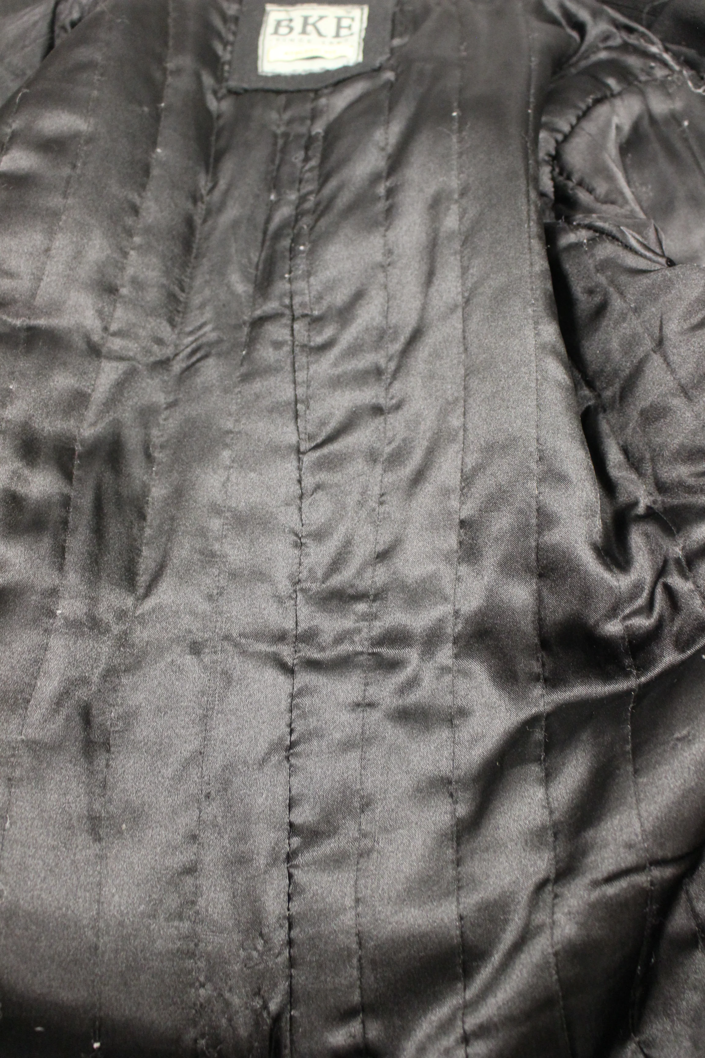 BKE 67 Black Lined Button Up Coat. Medium - Image 6