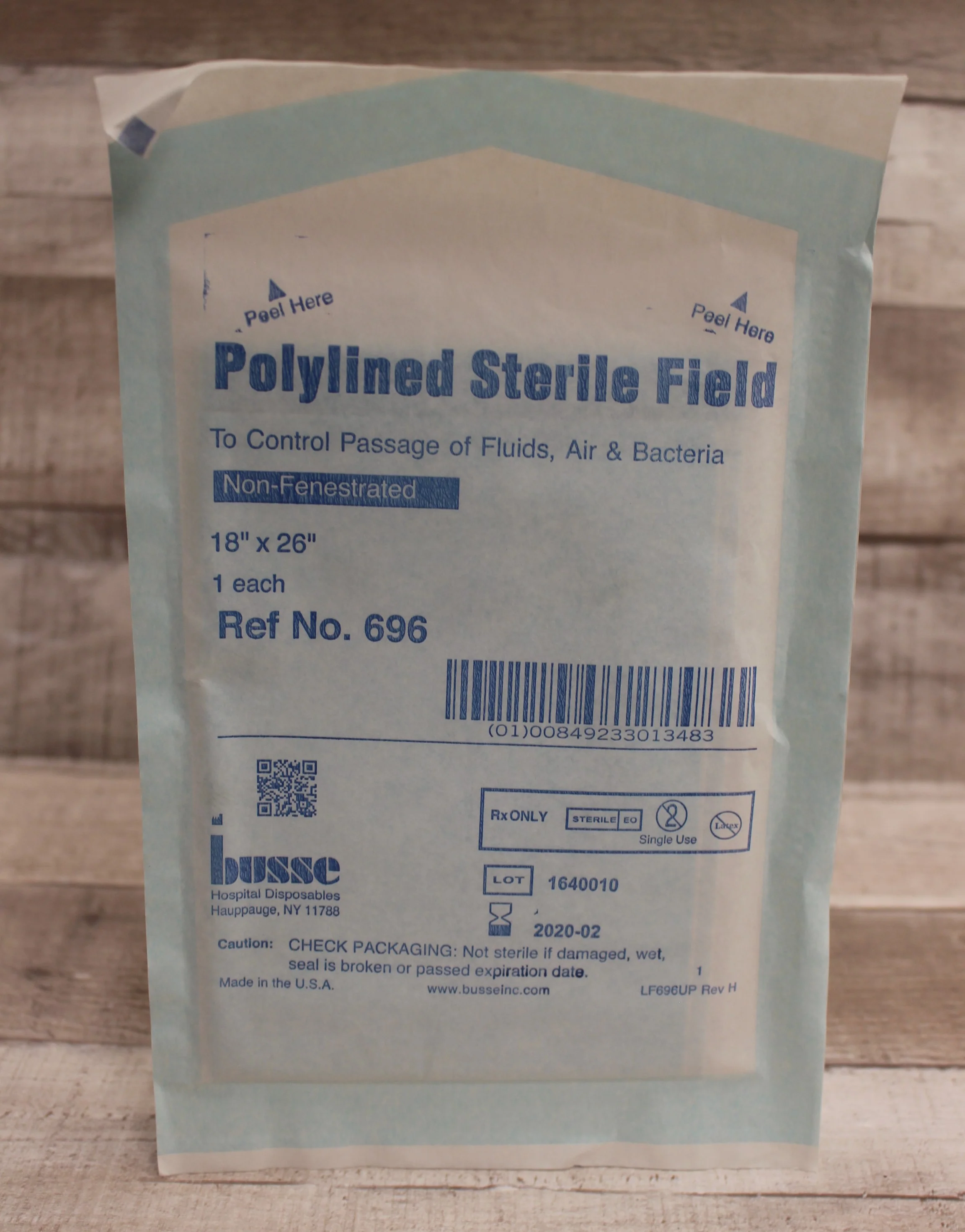 Busse Polylined Sterile Field - Box of 50 - 18" x 26" - 696 - New