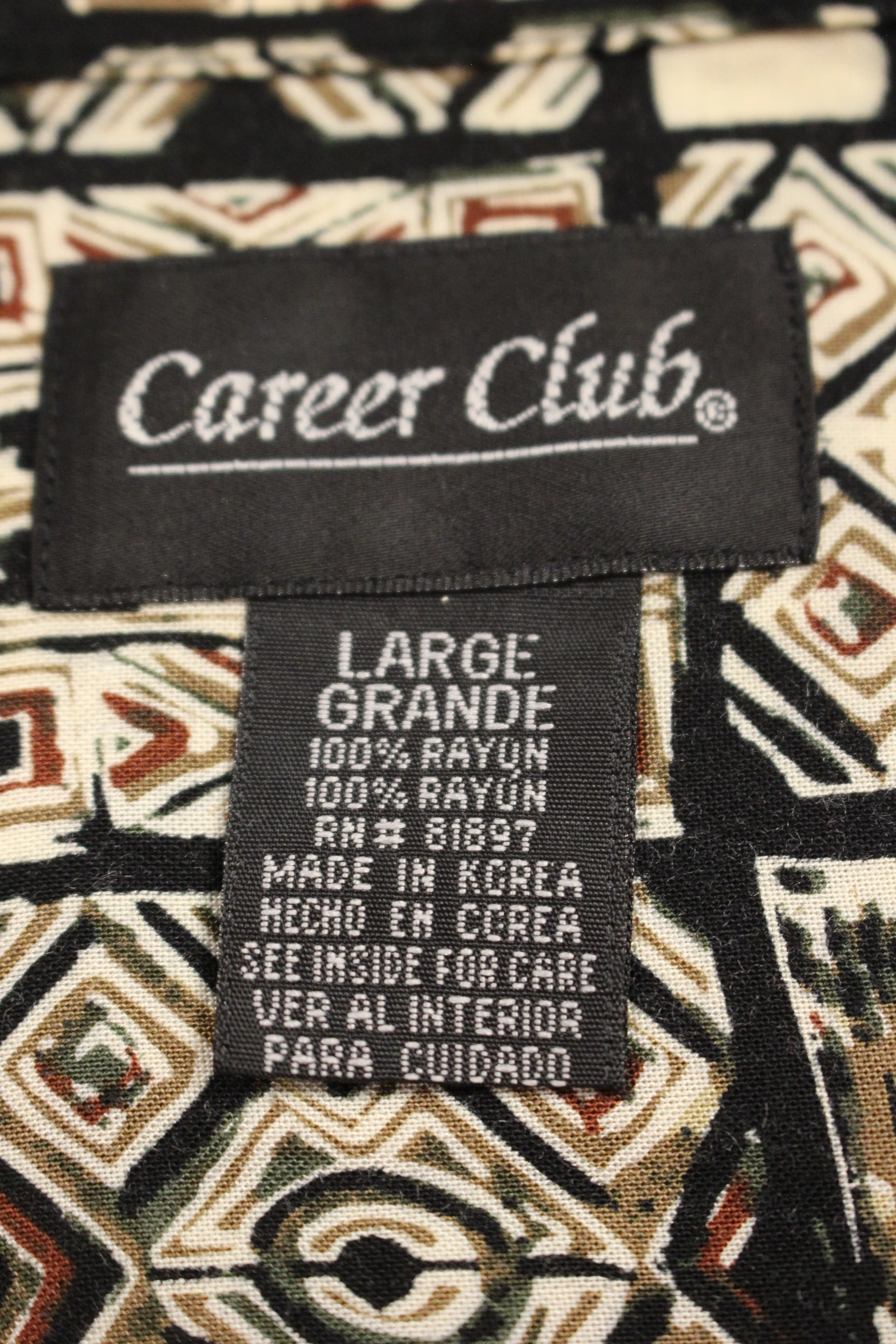 Career Club Men's Geometric Design Shirt - Large - Used - Image 4