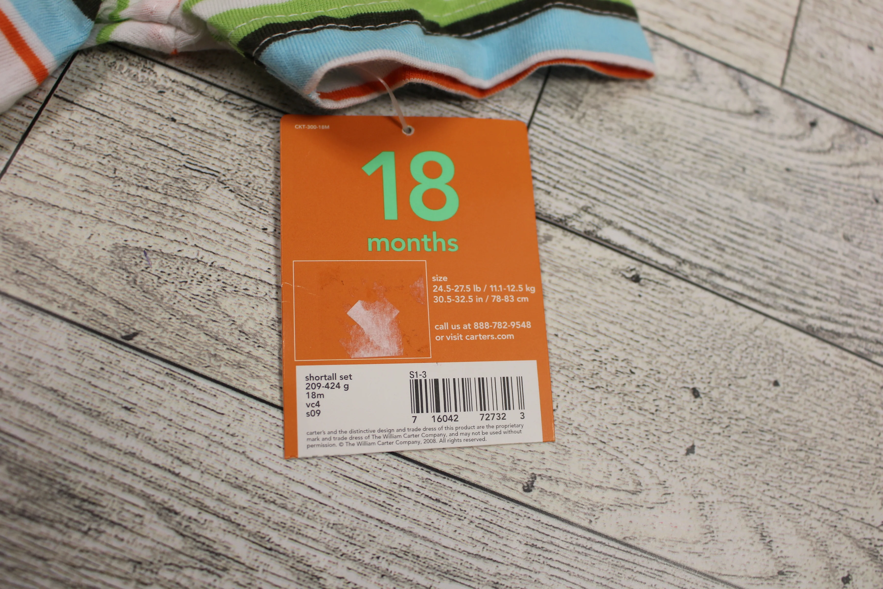 Carter's Striped Short Sleeve Polo T-Shirt - 18 Months - New - Image 4