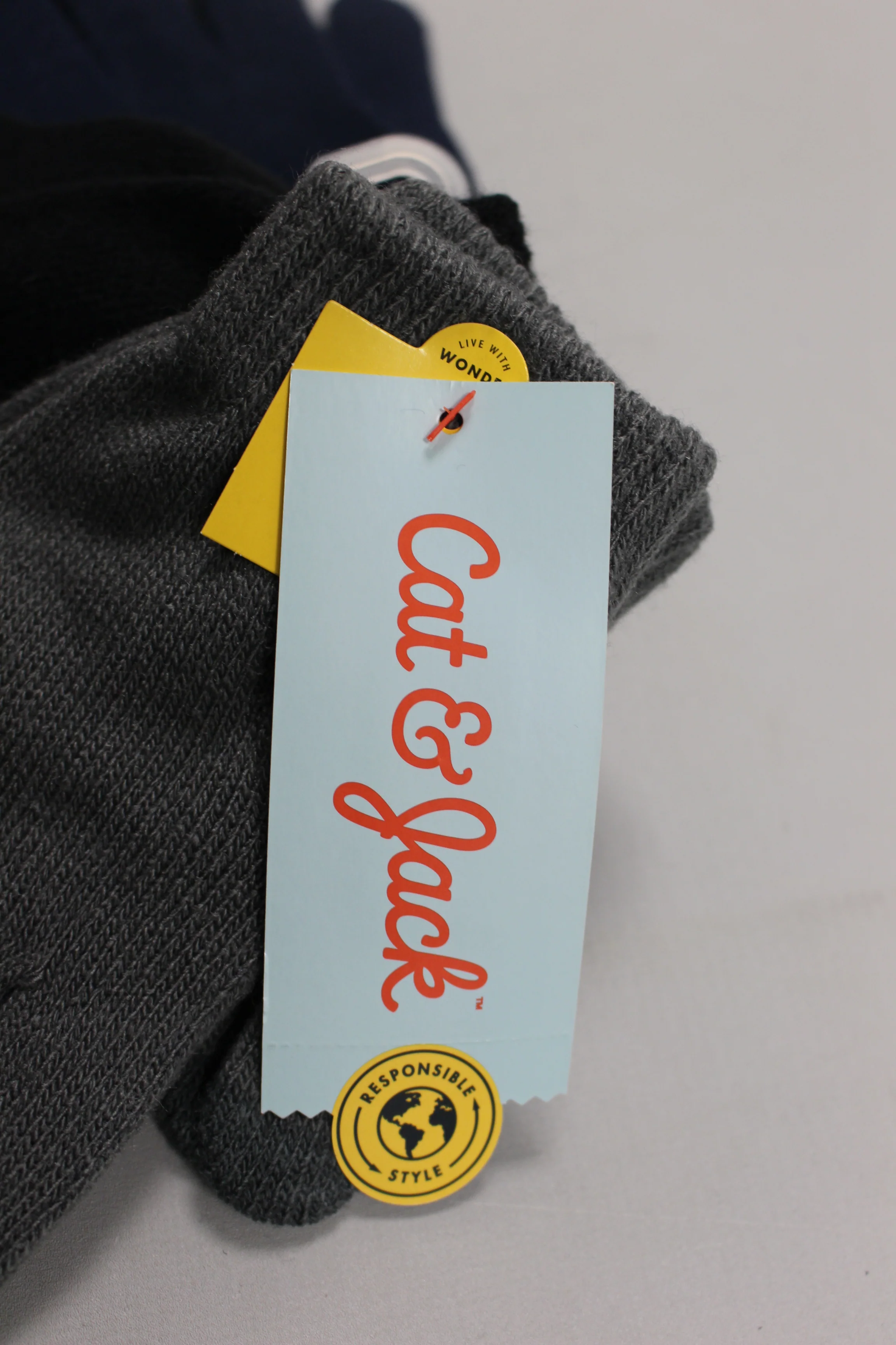 Cat & Jack Tech Touch Gloves - 3 Pack - Gray/Blue/Black - One Size - New - Image 2