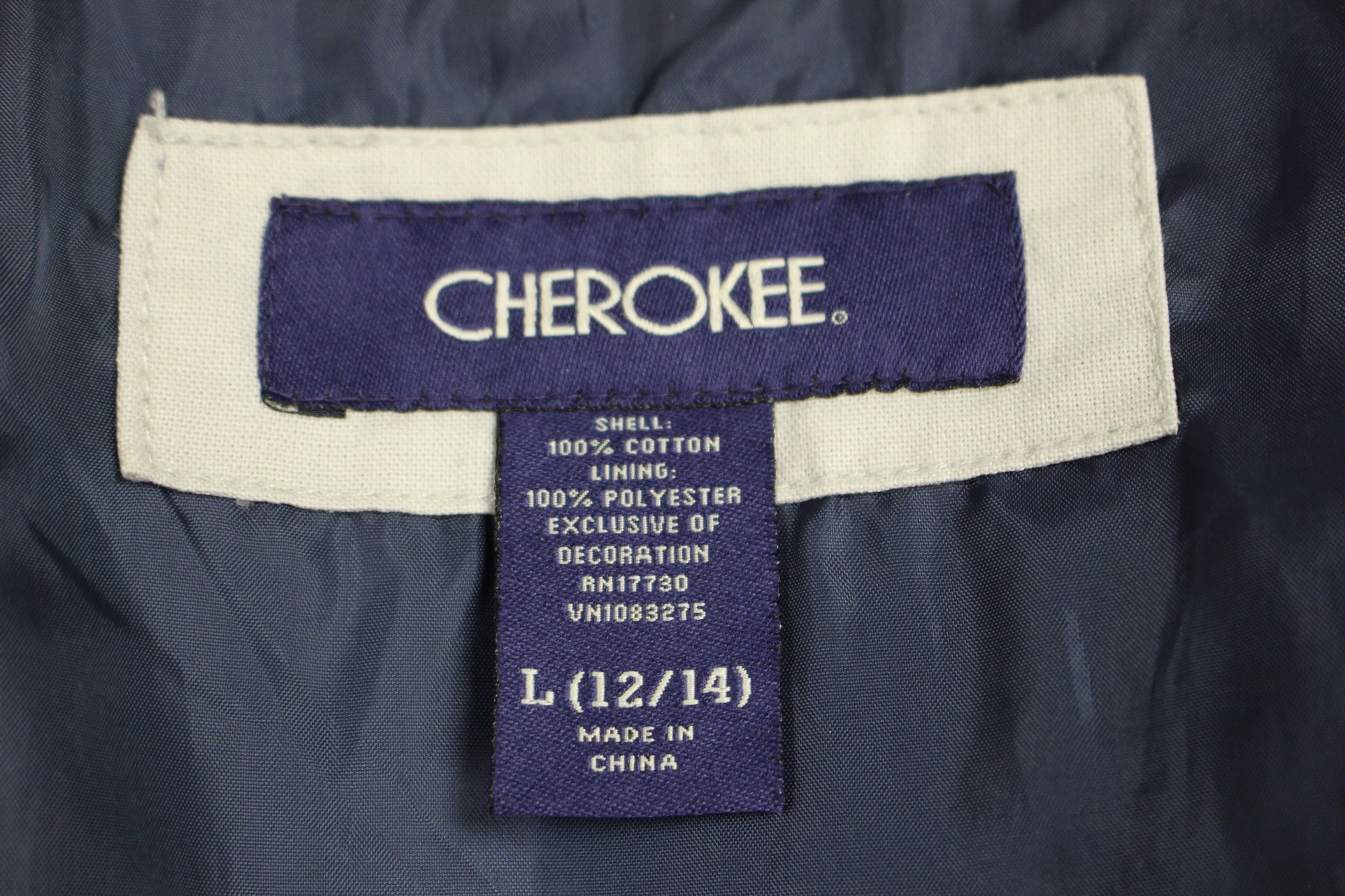 Cherokee Zip Up Windbreaker Jacket, Tan, Large (12/14) - Image 3