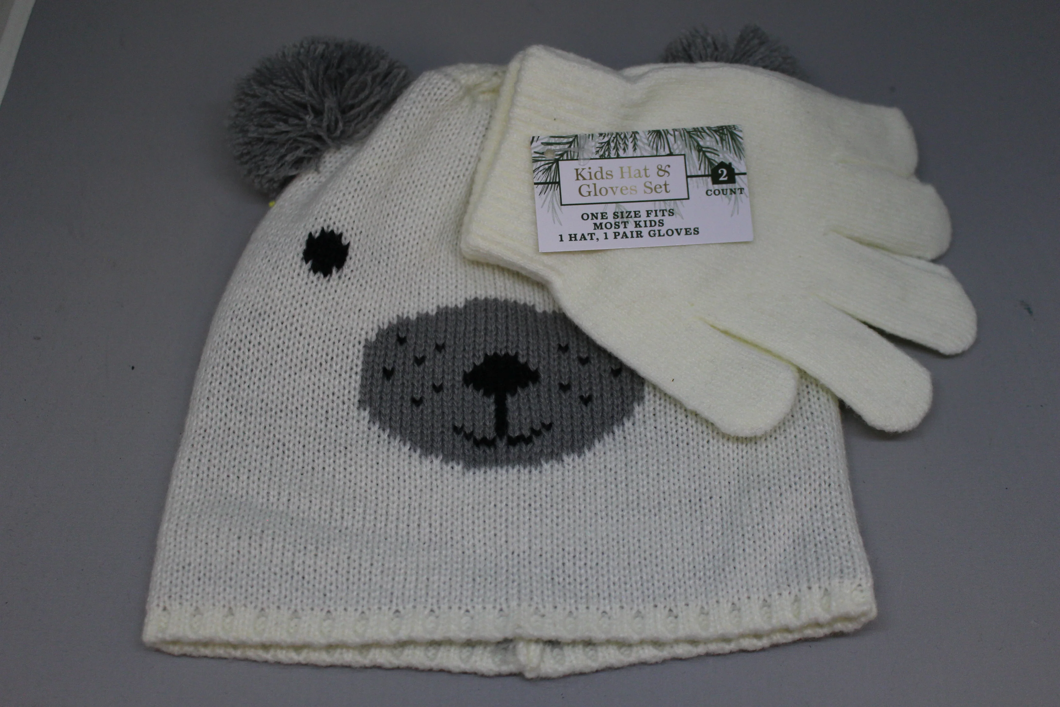 Children's Polar Bear Hat and Glove Set -New - Image 2