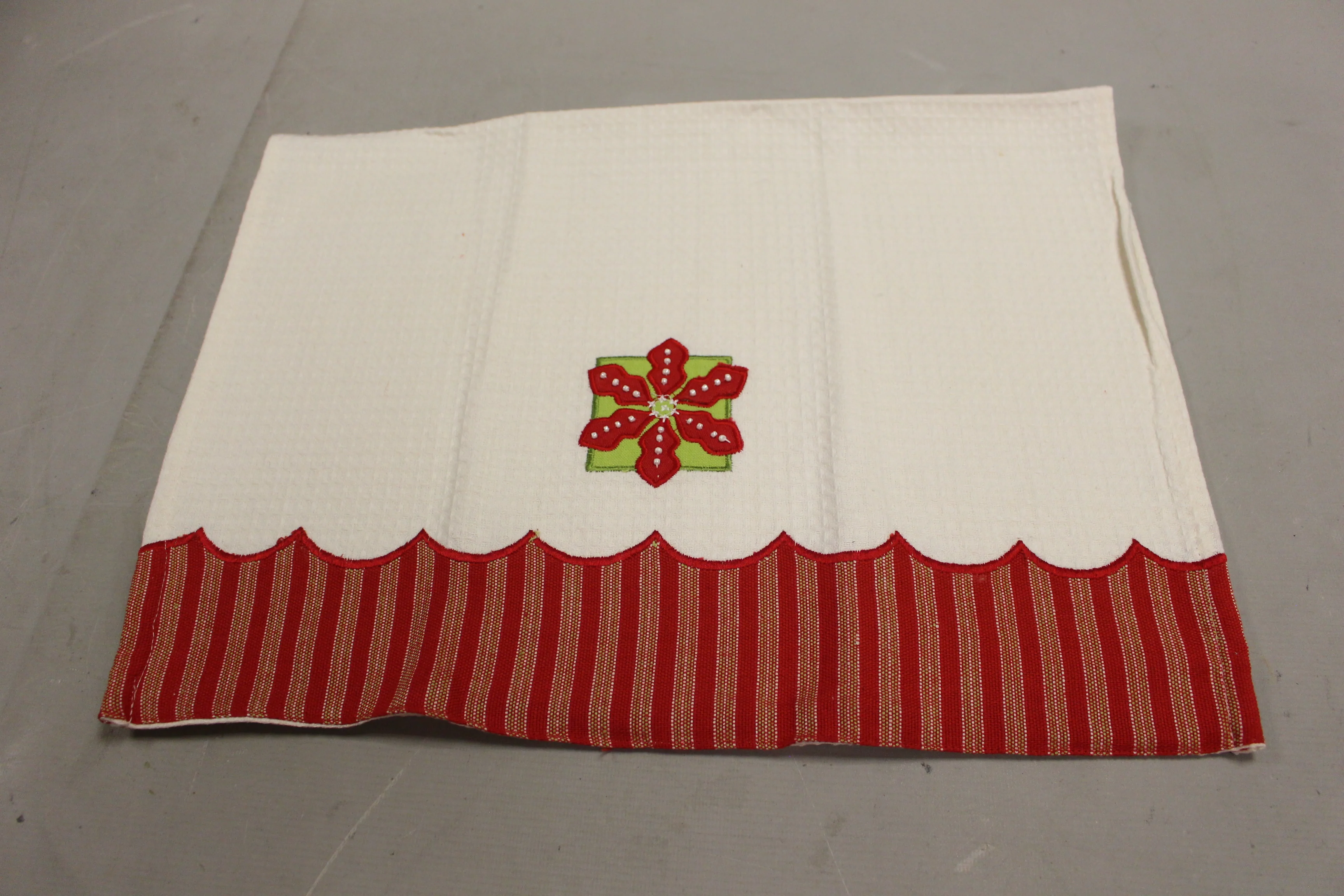 Christmas Hand Towel with Poinsettia - New