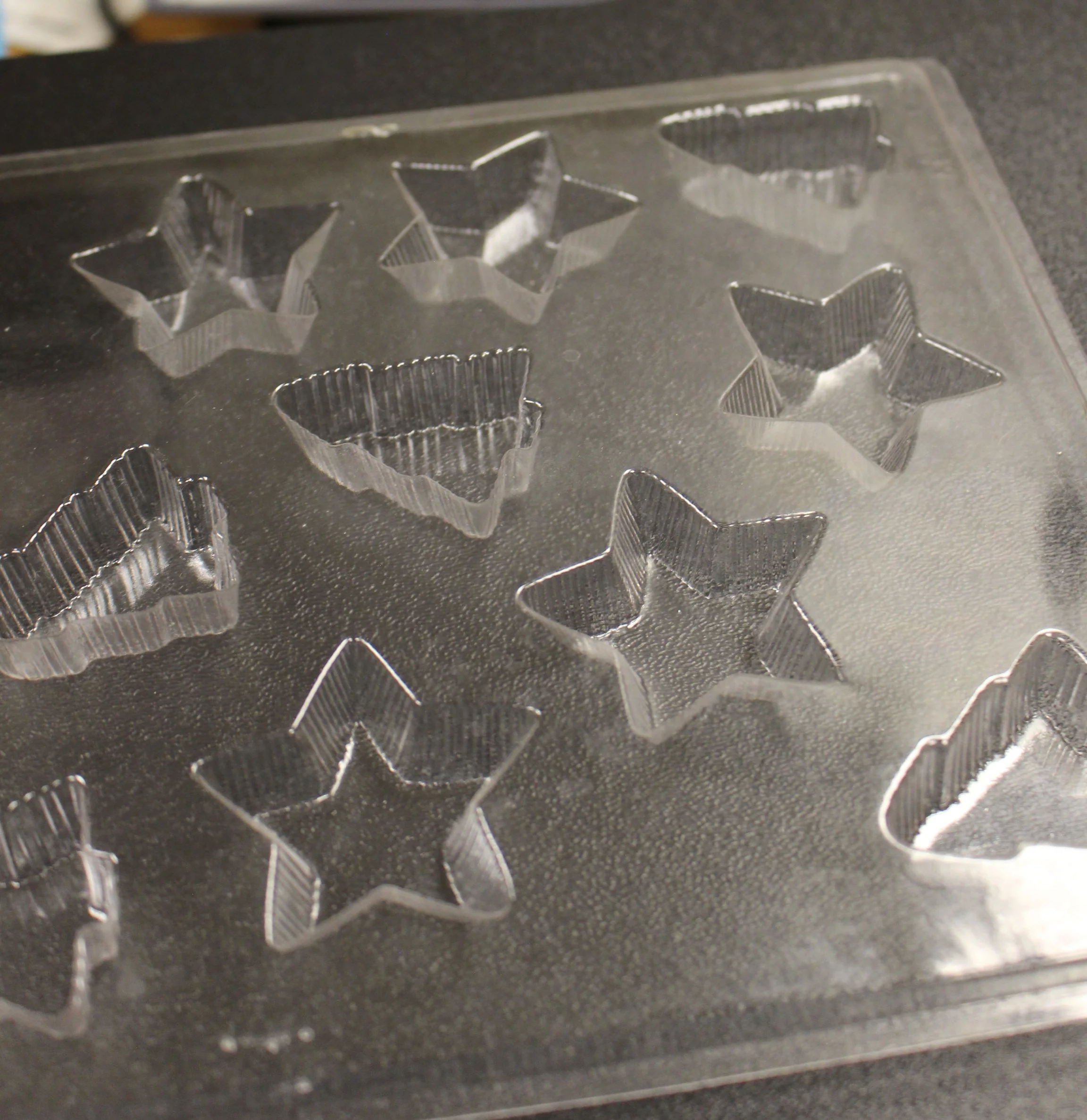 Christmas Trees and Stars Candy Mold - Plastic - Used