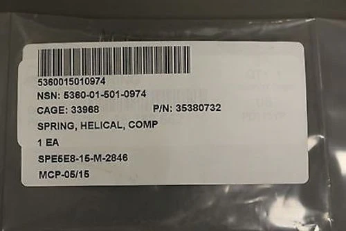 Clark Equipment Compression Spring, P/N: 35380732, NSN: 5360-01-501-0974, New - Image 2