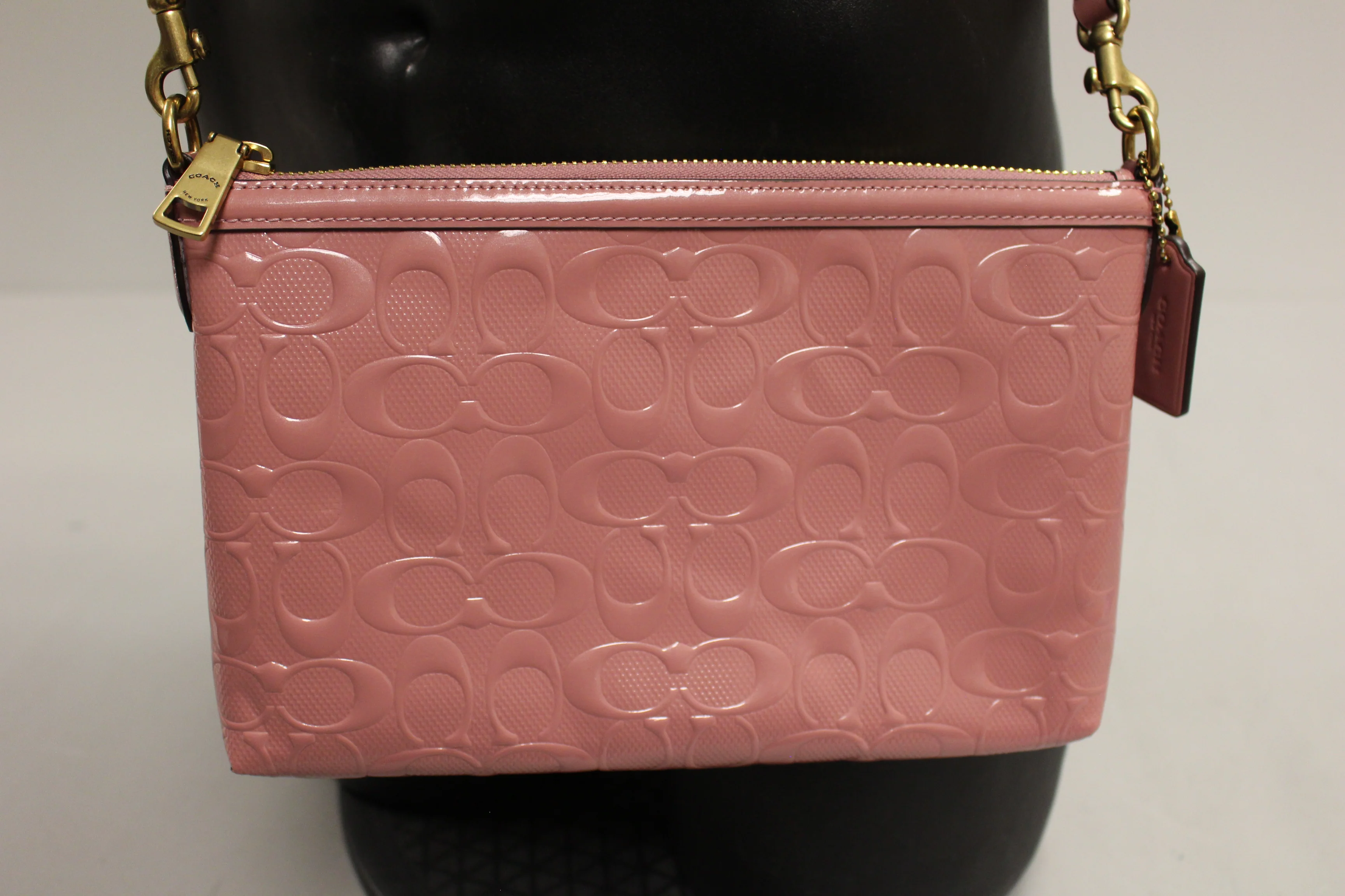 Coach Legacy Zip Top Crossbody Bag In Signature Leather - Pink - New