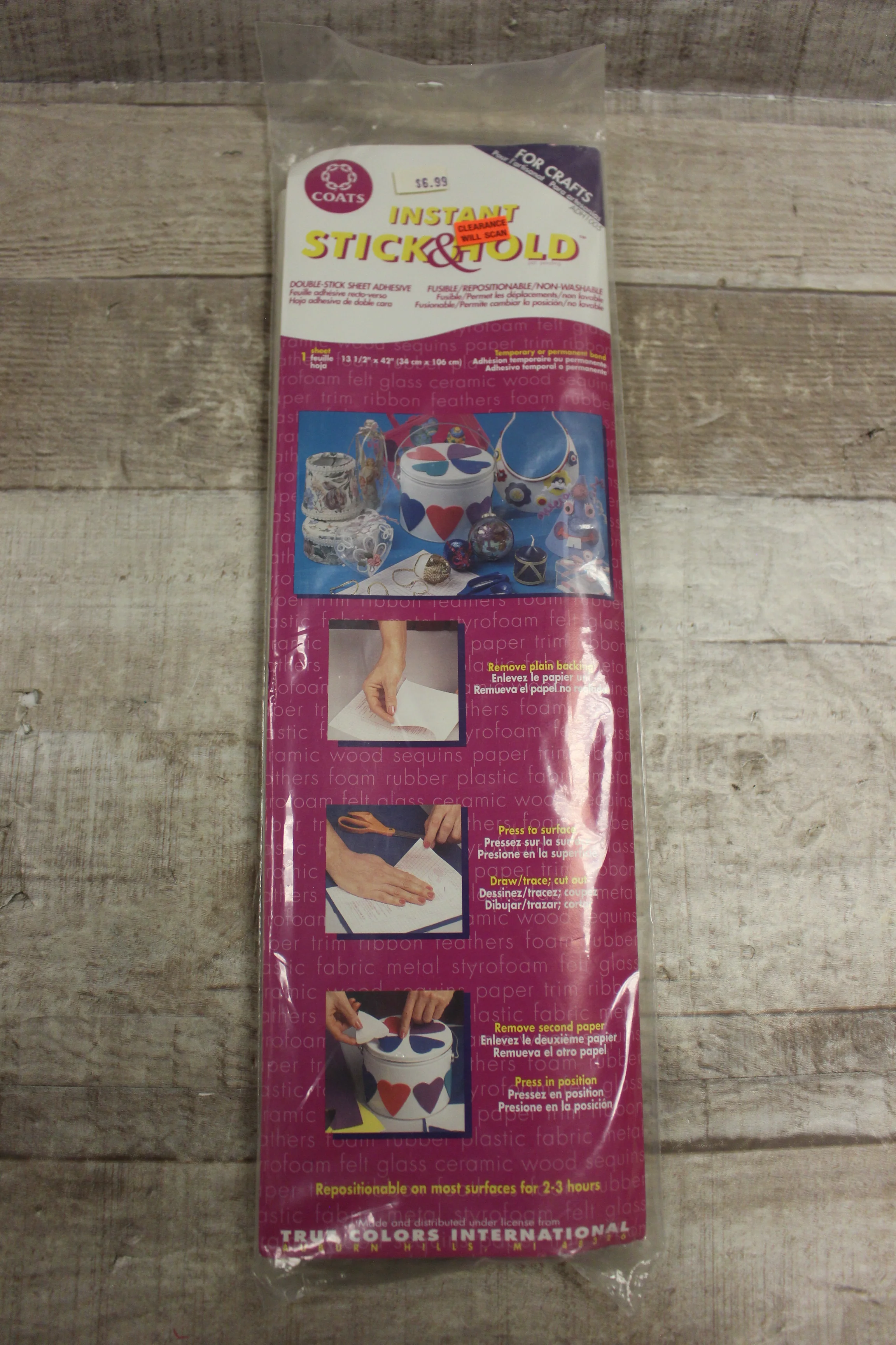 Coats Instant Stick and Hold Double Stick Sheet Adhesive -New
