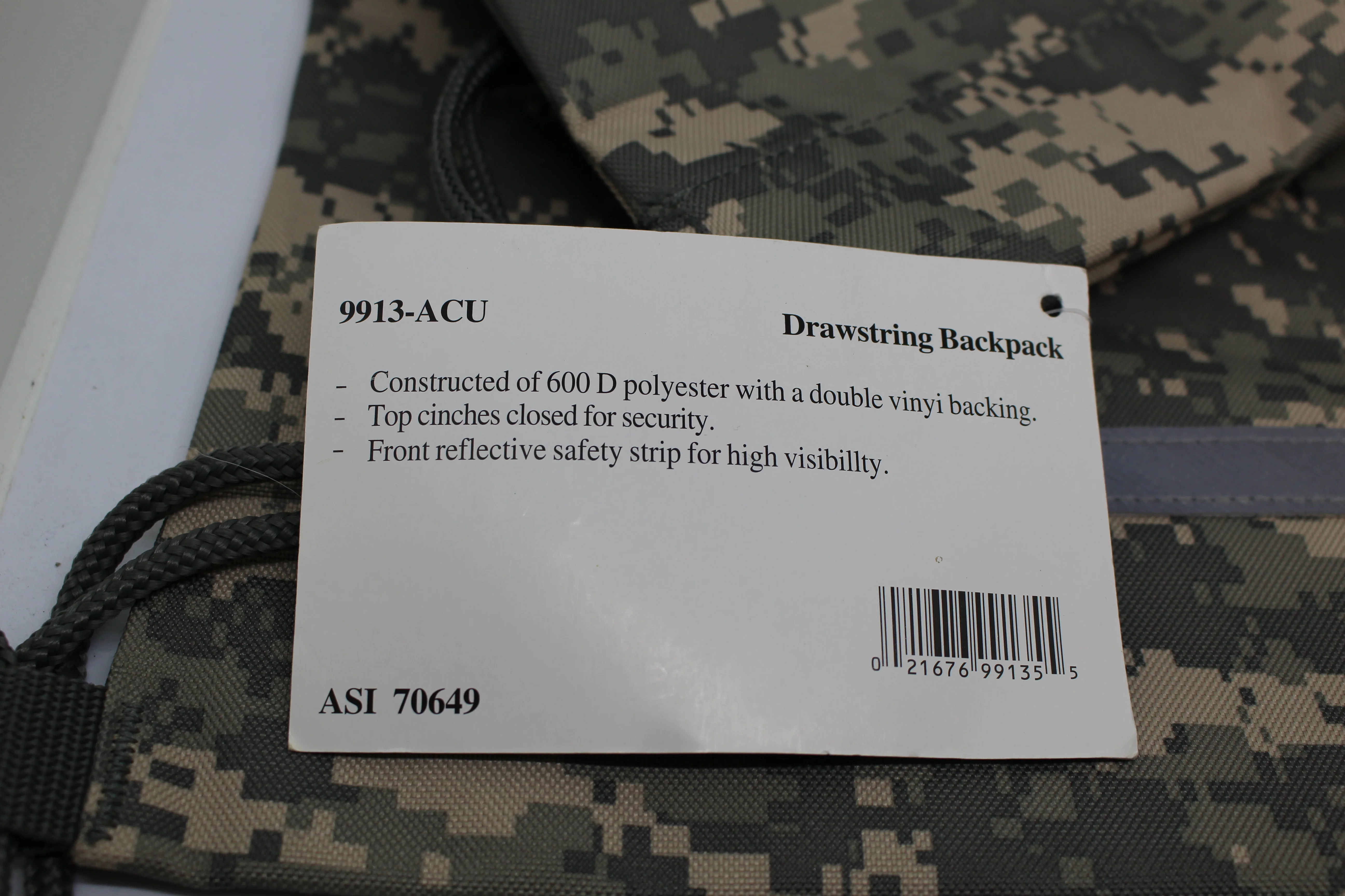 Code Alpha Digital Camouflage Drawstring Backpack - Image 3