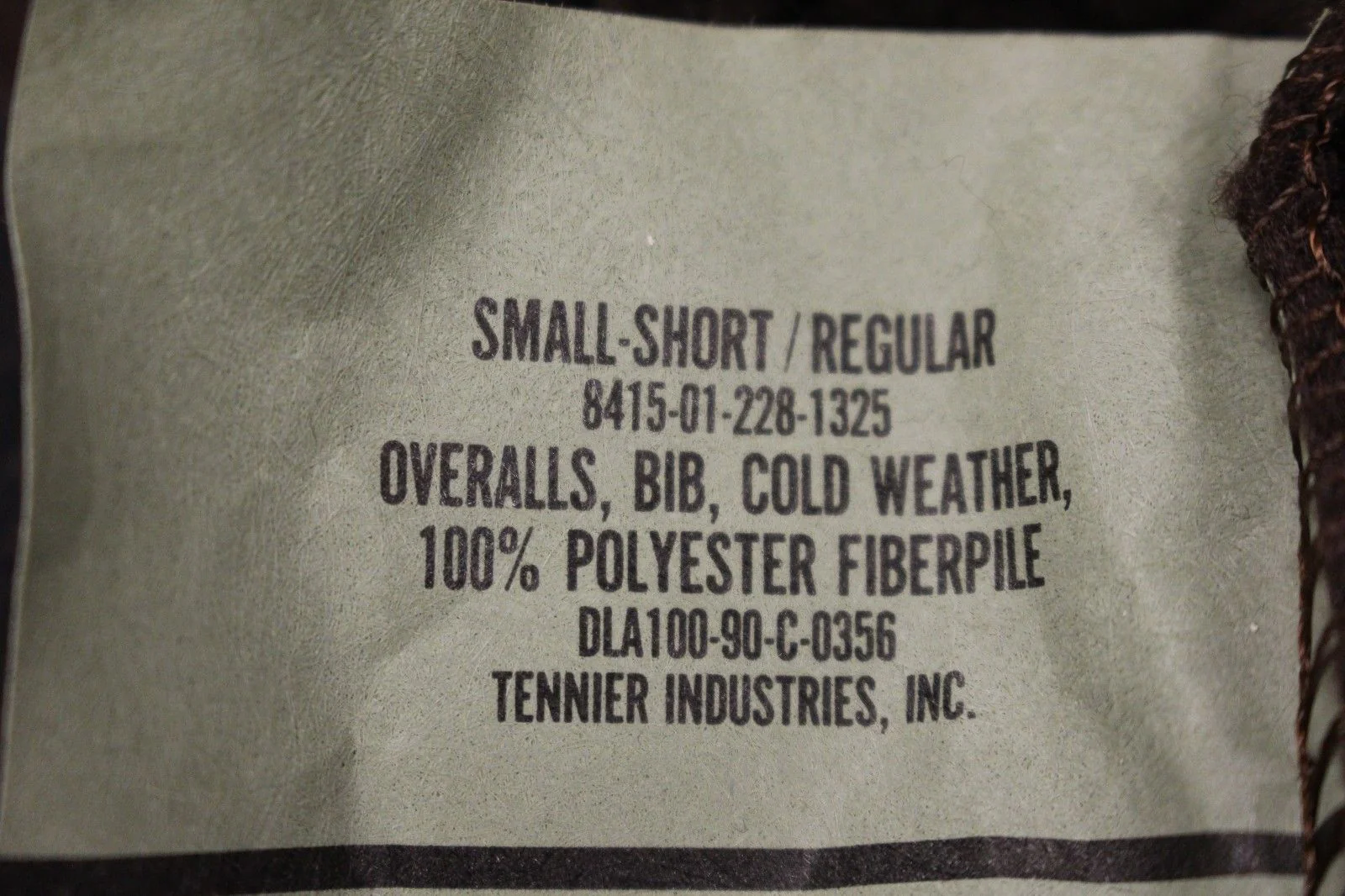 Cold Weather Overalls Bib, 8415-01-228-1325, Small – Short/Regular, New - Image 3