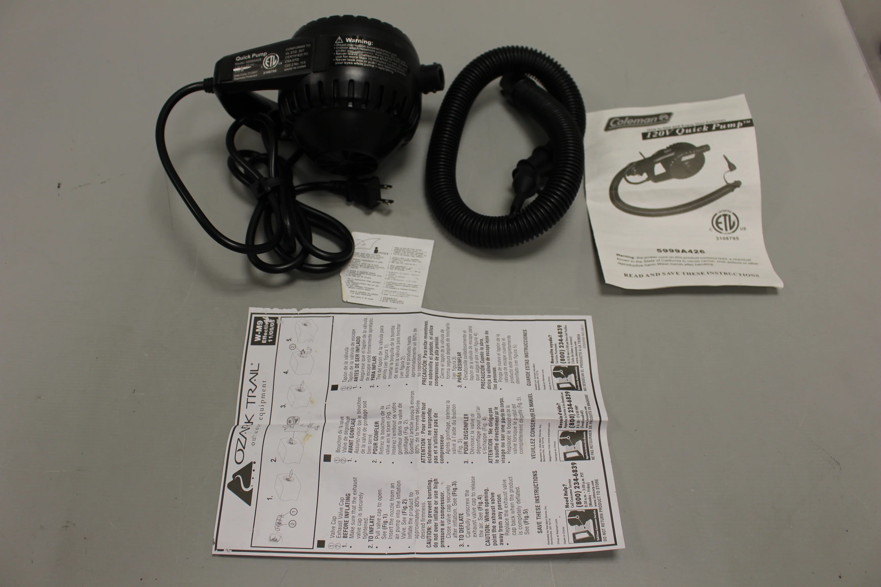 Coleman Electric 120V Quick Pump - Model 599A426 - Used