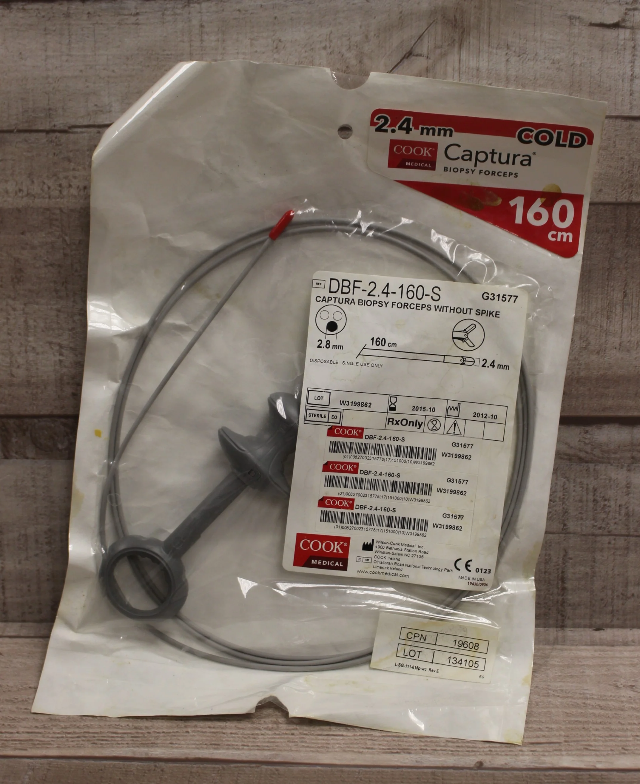 Cook Captura Biopsy Forceps without Spike - 2.4 mm - 160 cm - G31577 - New