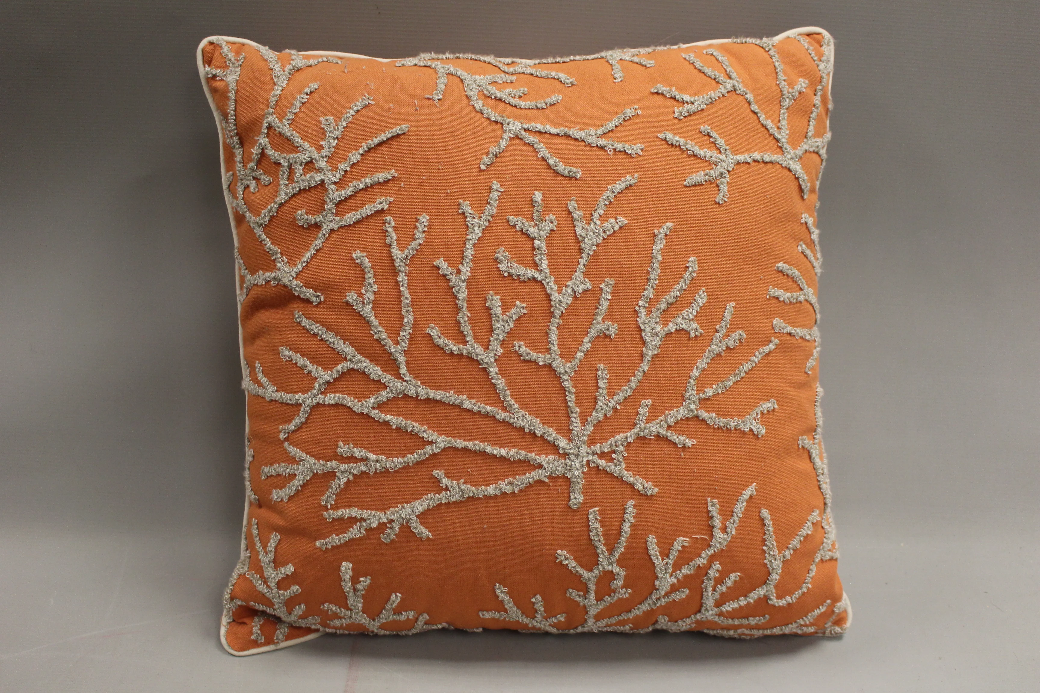 Coral Accent Throw Pillow - Sea Side Beach - 17" x 17" - Used