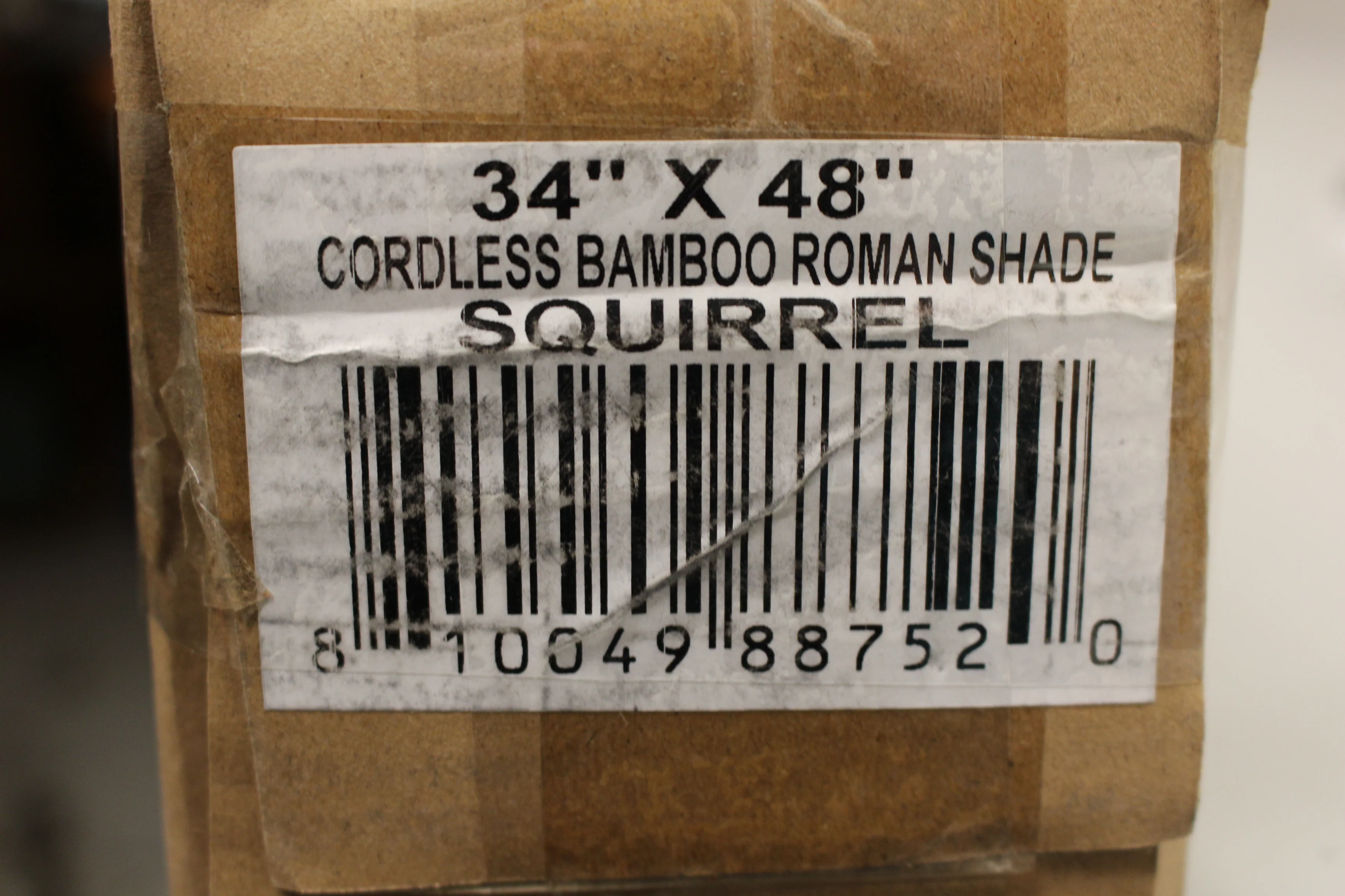 Cordless Bamboo Roman Shade - 34" x 48" - Color: Squirrel - New Parts Only - Image 2