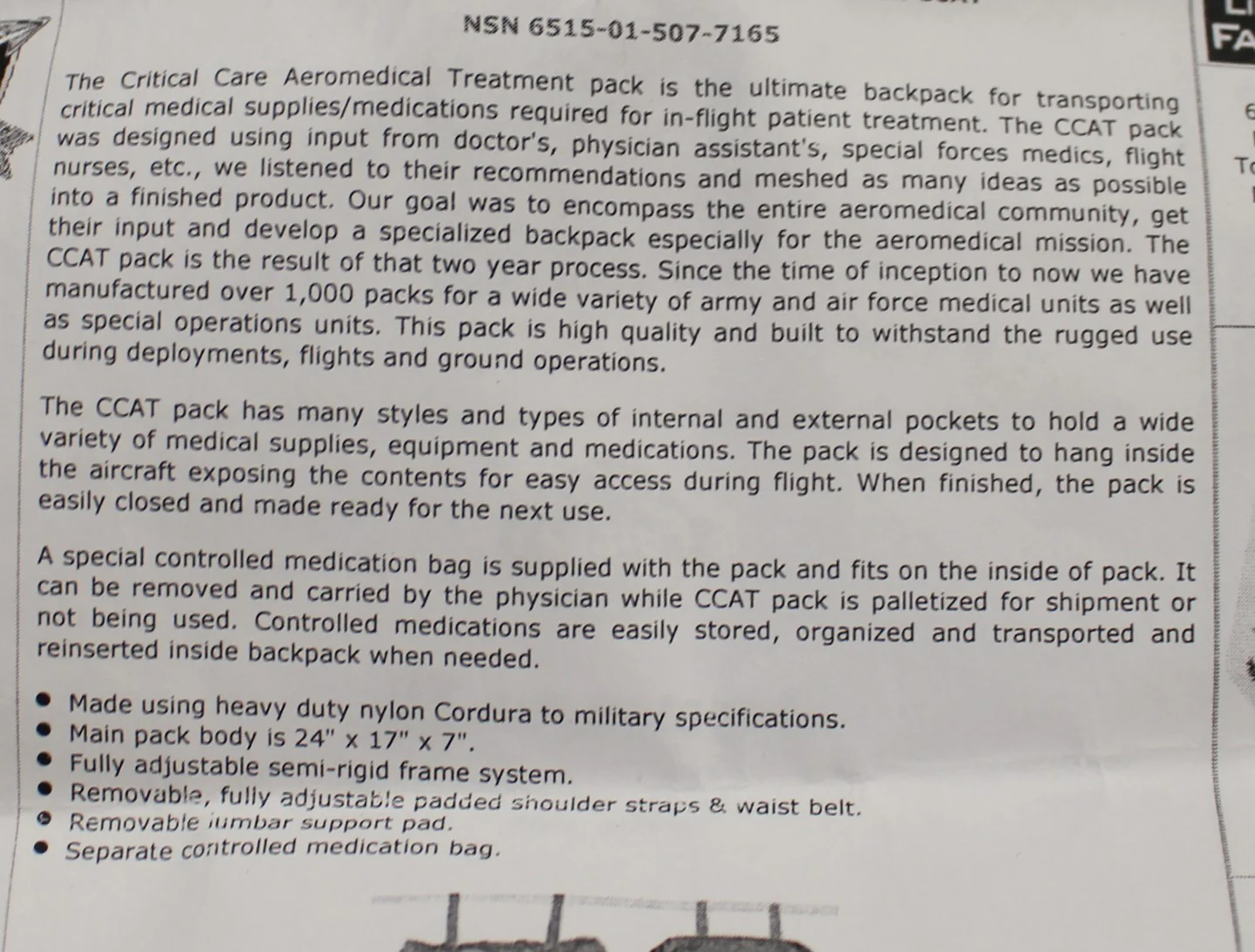 Critical Care Aeromedical Transport/Medical Trauma Pack - 6515-01-507-7165 - Image 12