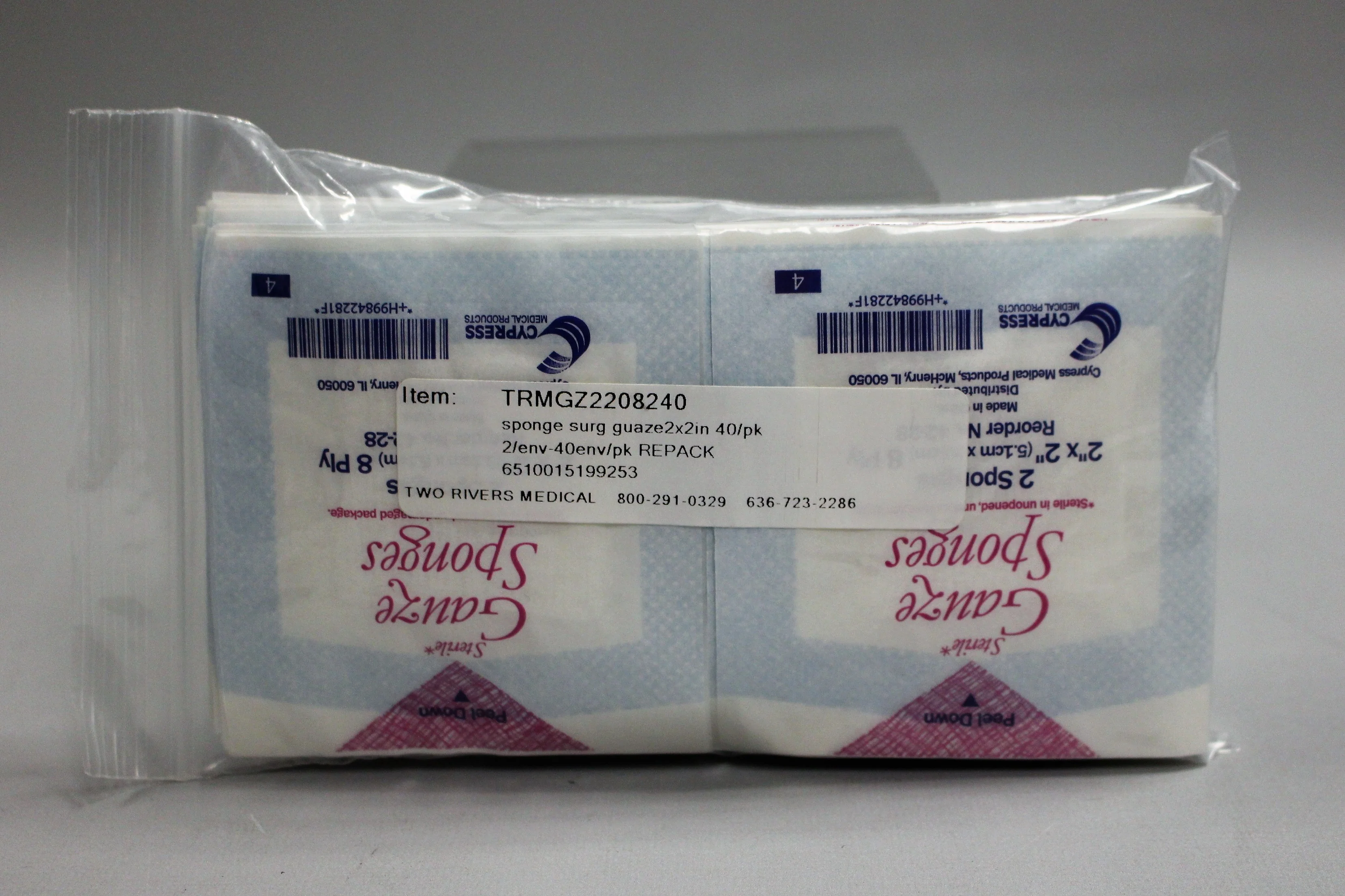 Cypress 40-28 Sterile Gauze Sponges - Pack of 40 - 2In x 2In - 8 Ply - New - Image 3