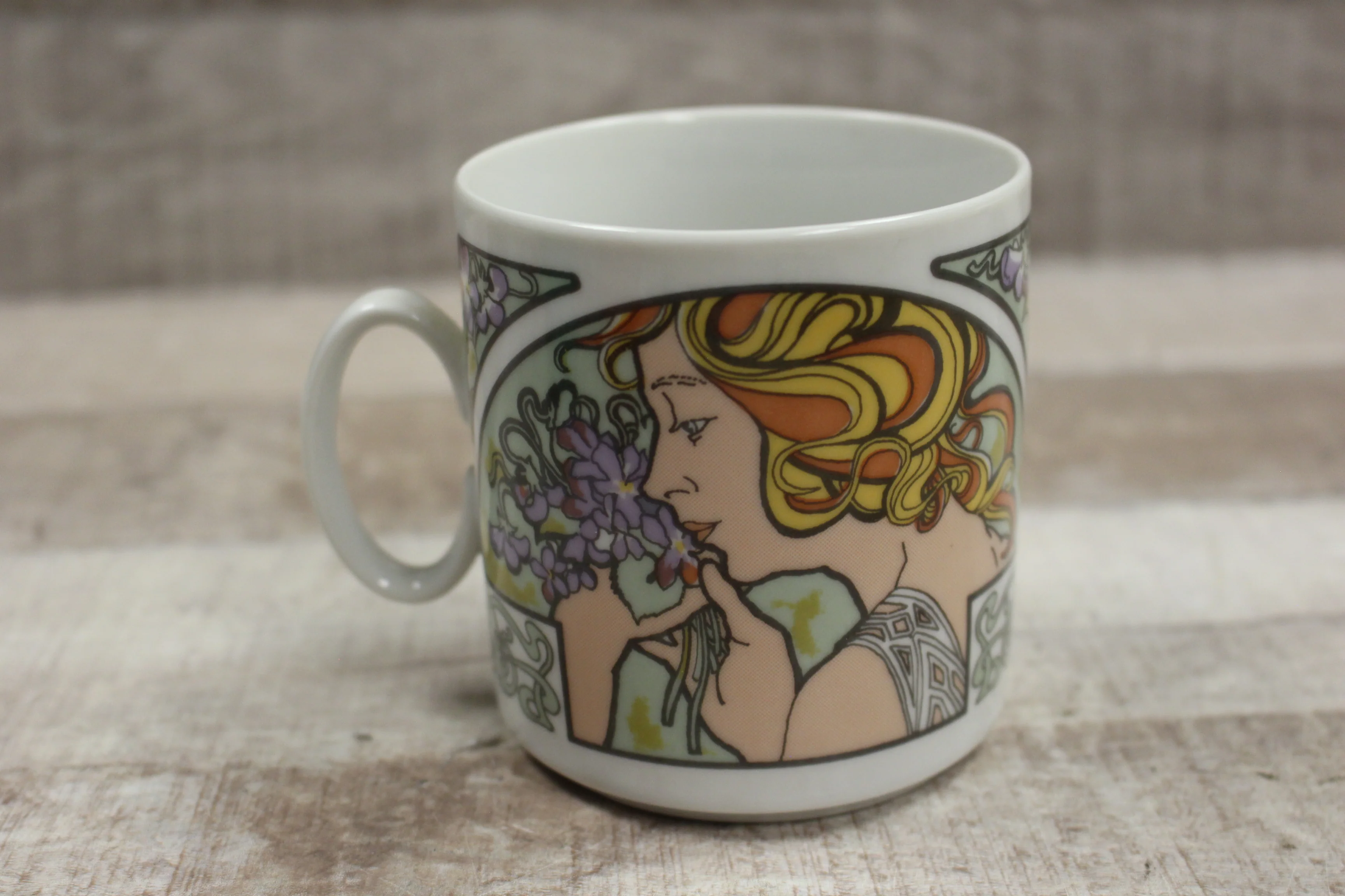 Czechoslovakia Lady Art Coffee Tea Drinking Mug Cup -Used