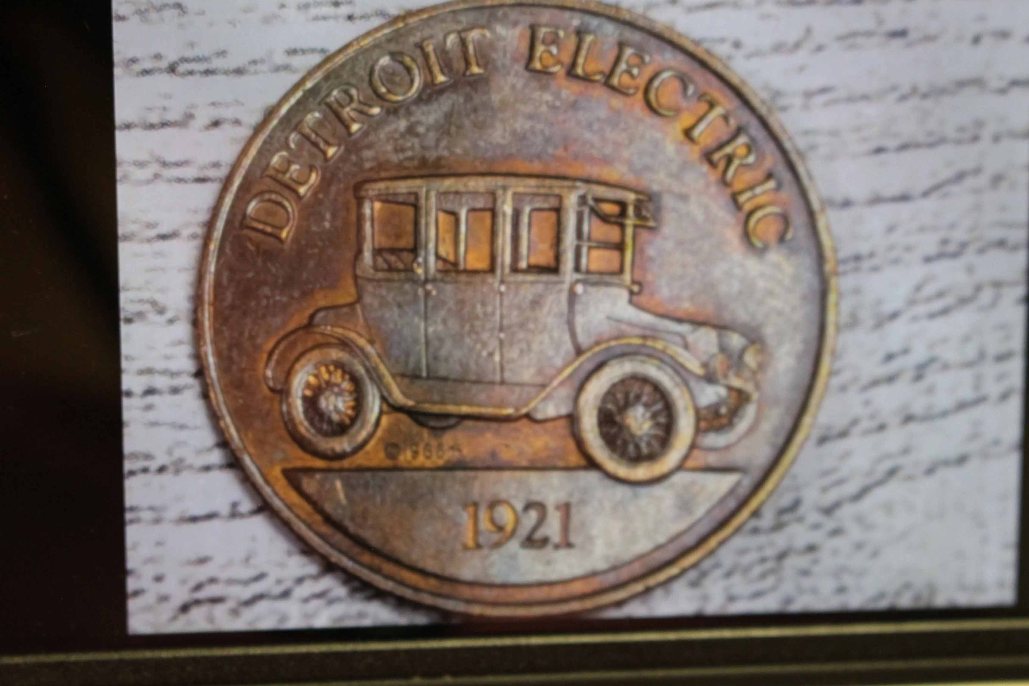 Detroit Electric 1921 Antique Car Collector Coin - Used - Image 2