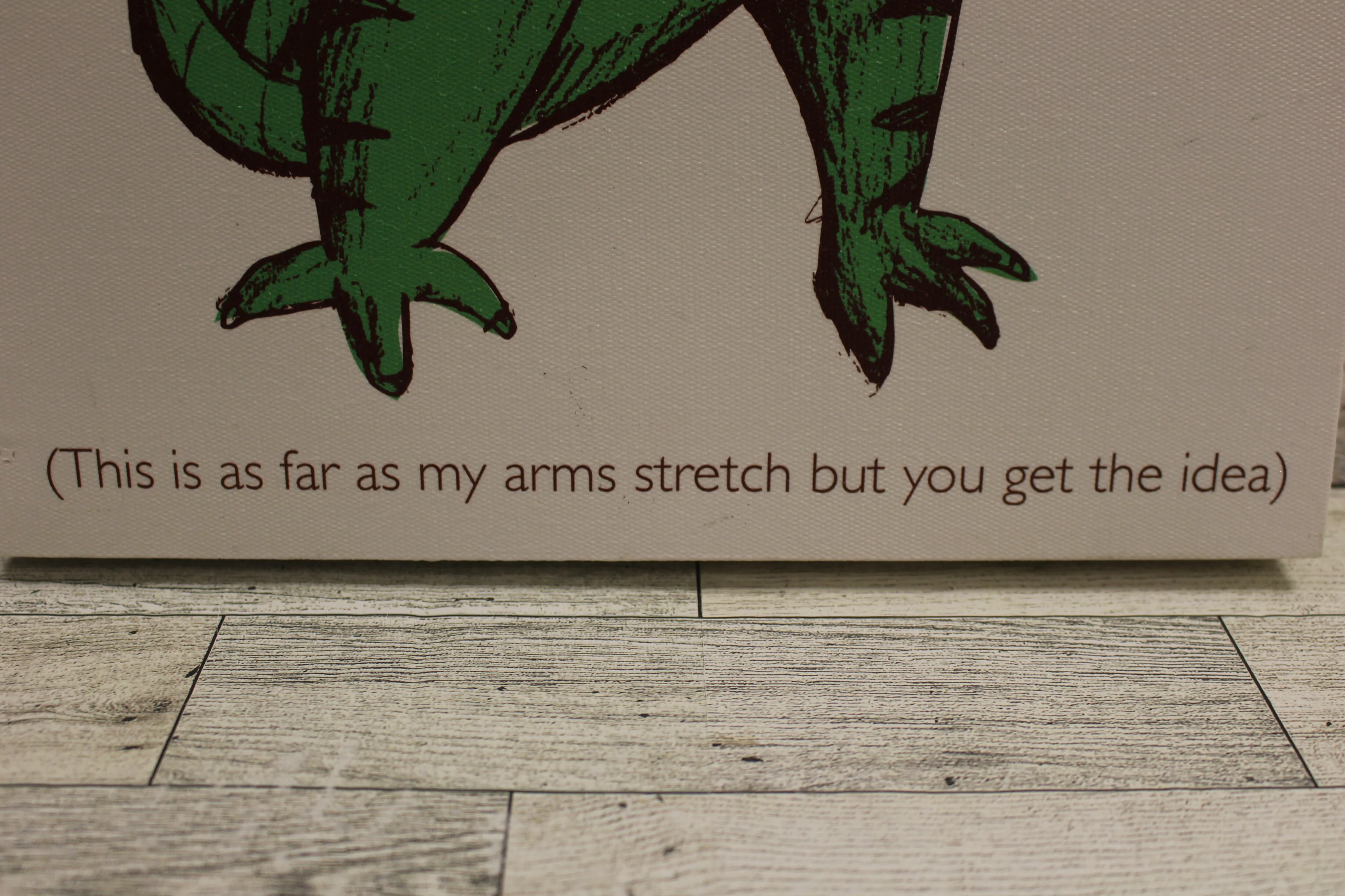 Dinosaur T-Rex “I Love You This Much” Canvas Wall Art -11" x 14" - Used - Image 2
