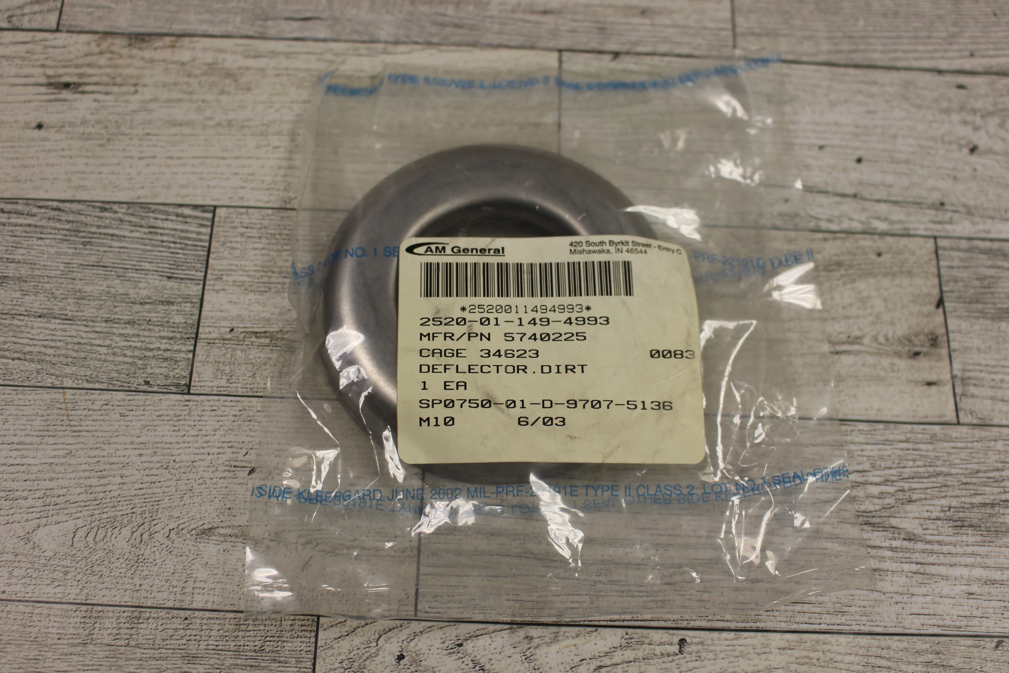 Dirt Liquid Deflector Transfer Case - P/N 5740225 - 2520-01-149-4933 - New