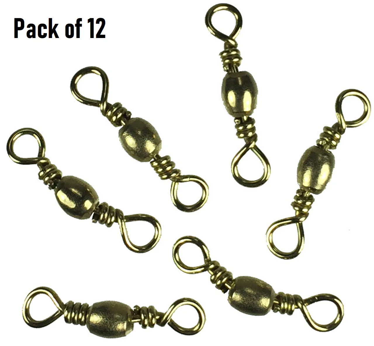 Dolphin Brass Barrel Swivels - Size: 5 - Pack of 12 - 2101-5 - New