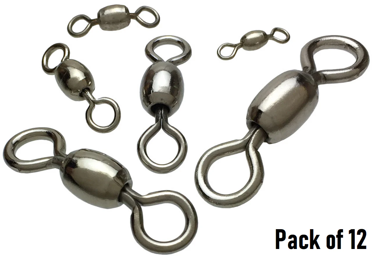 Dolphin Nickel Crane Swivels - Size: 6 - Pack of 12 - 2114-6 - New