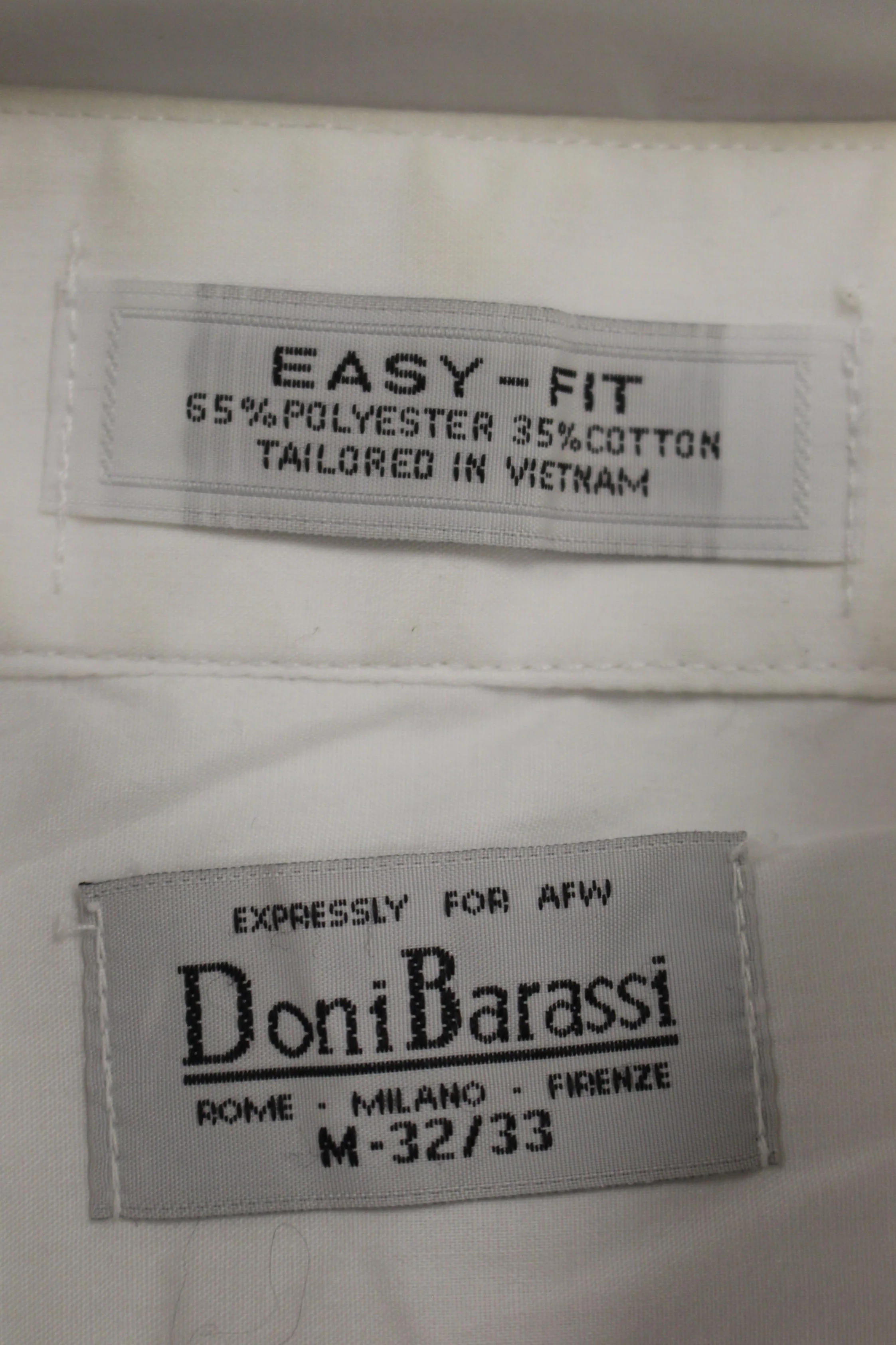 DoniBarassi Easy Fit Long Sleeve Button Up Dress Shirt - White - Medium 32/33 - Used - Image 3