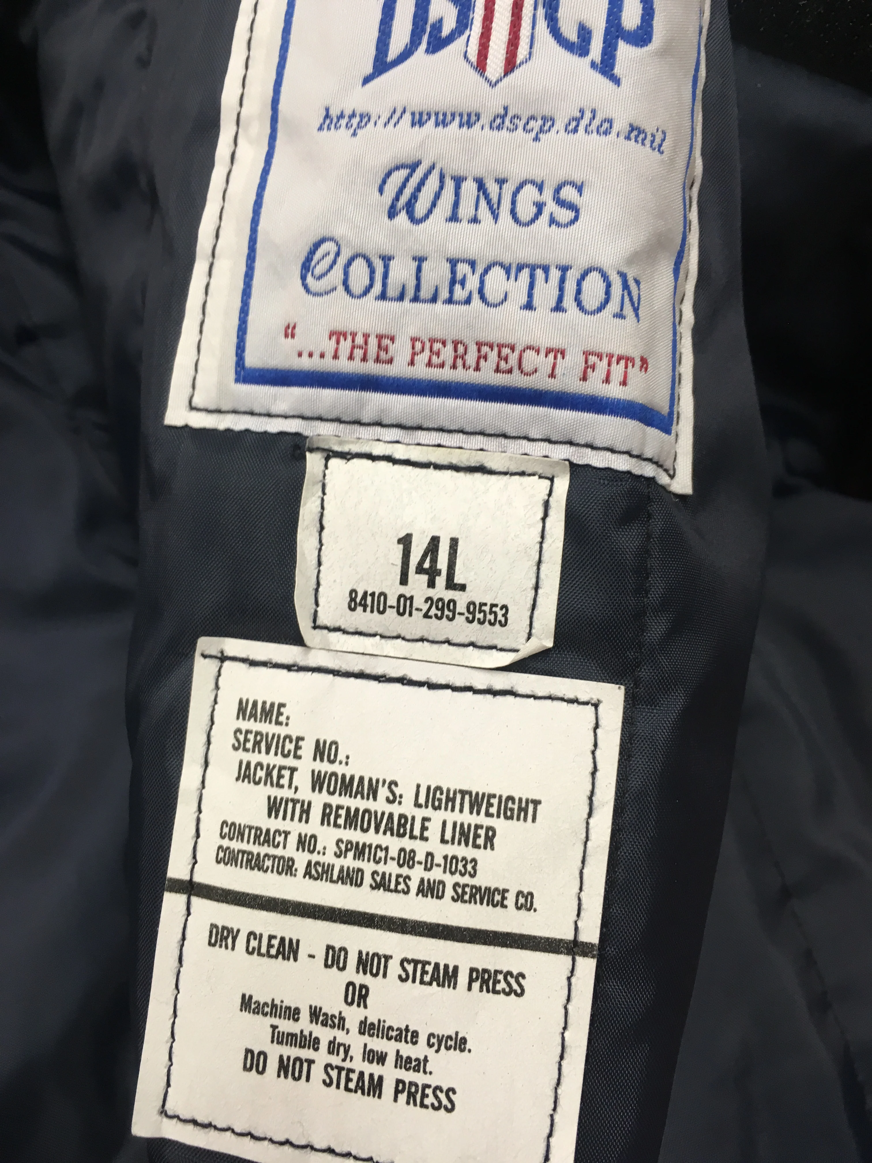 DSCP Woman's Blue Lightweight Jacket Removable Liner - 14L - 8410-01-299-9553 - Image 3