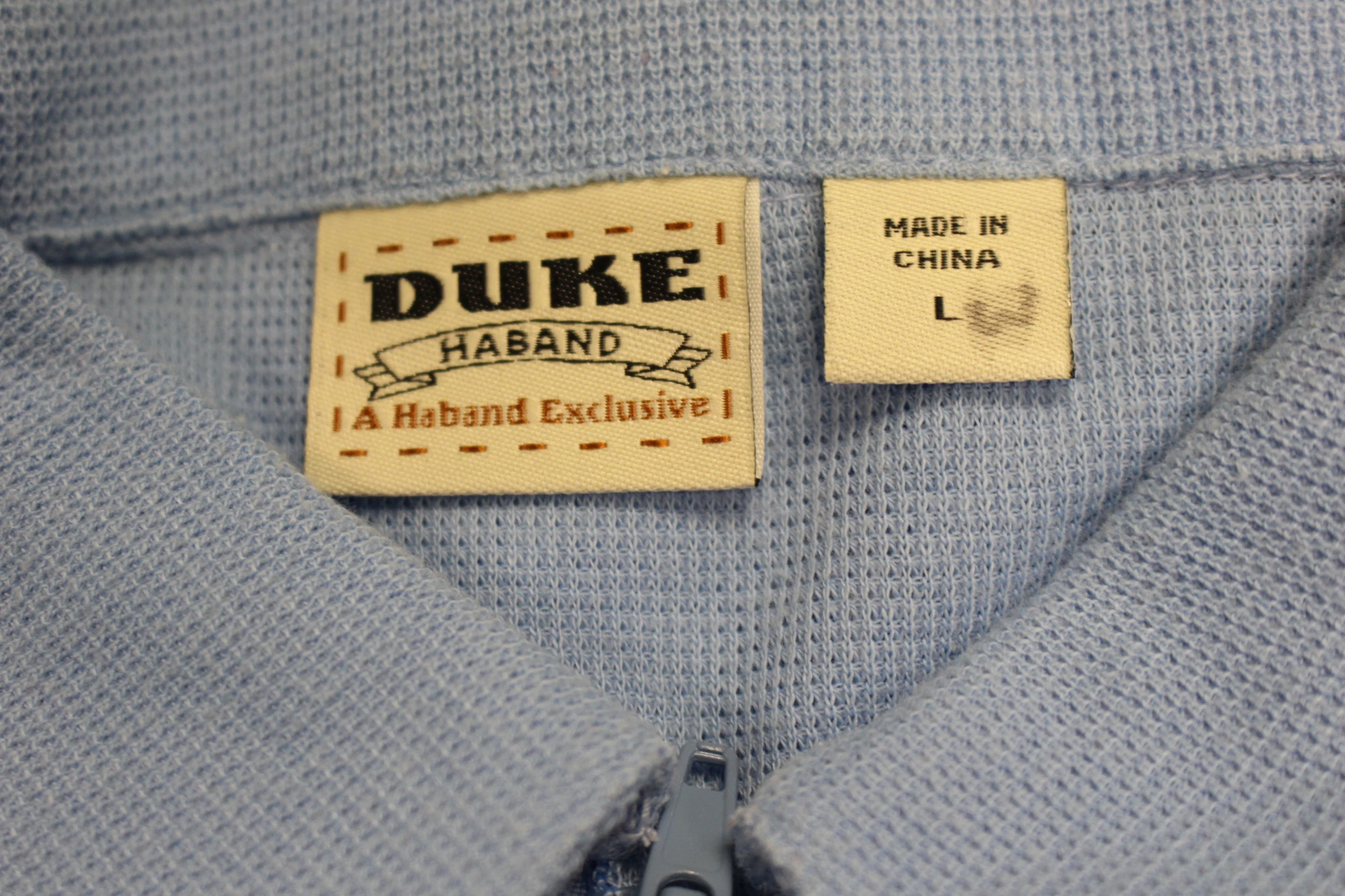 Duke Haband Men's Zip Up Vest Shirt With Pockets - Size Large -Blue -Used - Image 3