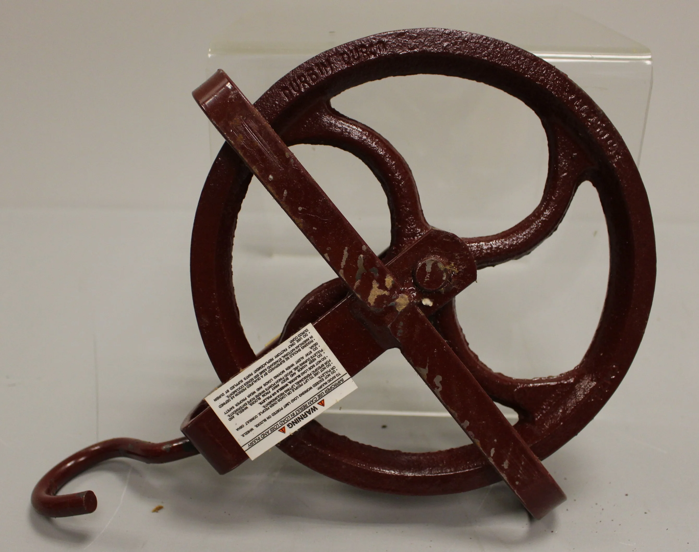 Durbin Durco 10" Cast Iron Pulley Well Wheel - 13405 - Red - New - Image 2
