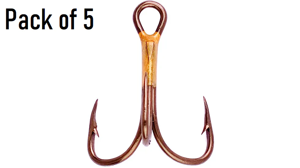 Eagle Claw 374A-2 2X Treble Fishing Hooks - 5 Pack - Size 2 - New