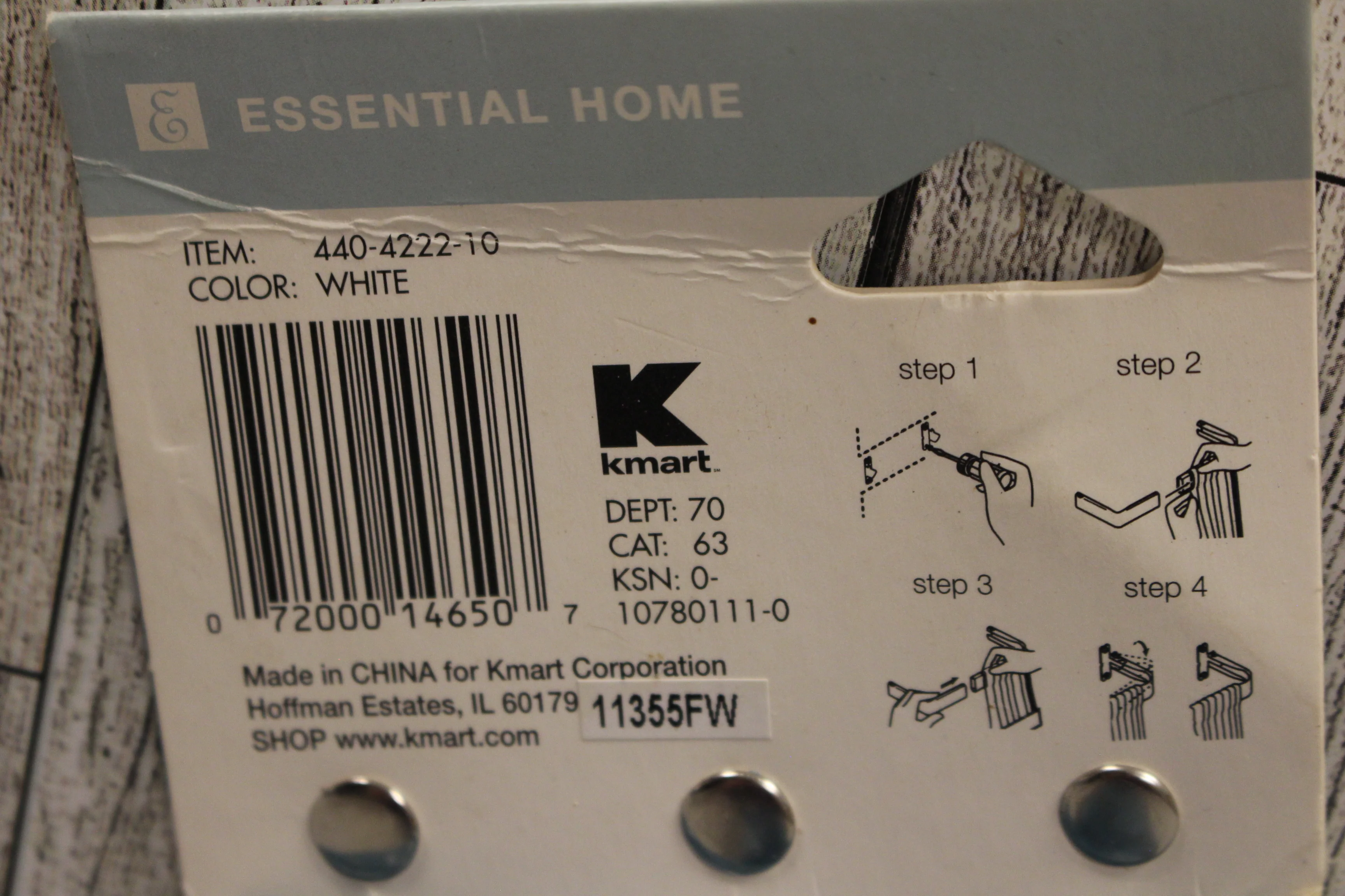 Essential Home 28"-48" Single Curtain Rod - New - Image 3