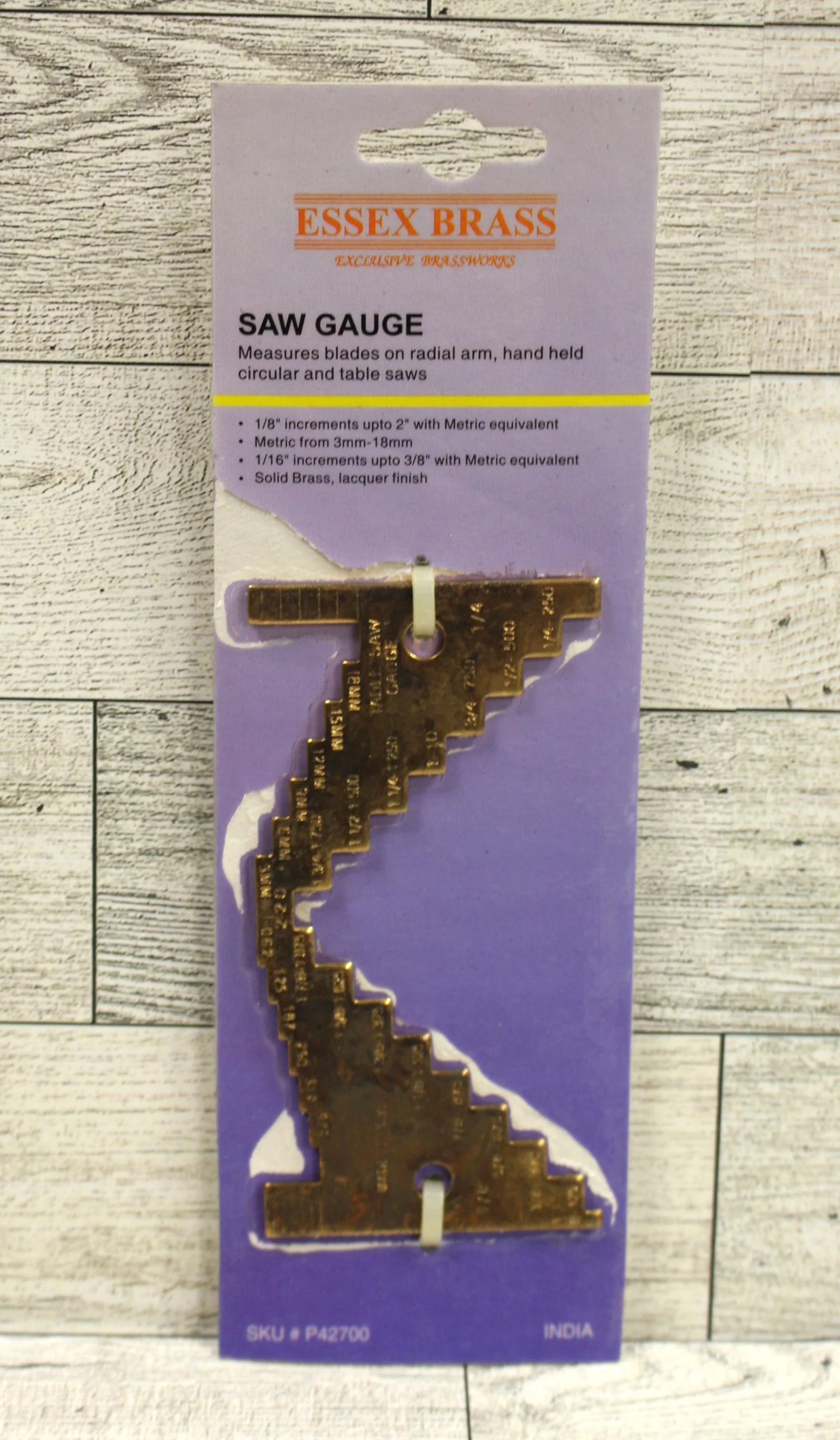 Essex Brass Saw Depth Gauge - 1/8" to 2" -For Radial Arm, Circular, & Table Saws