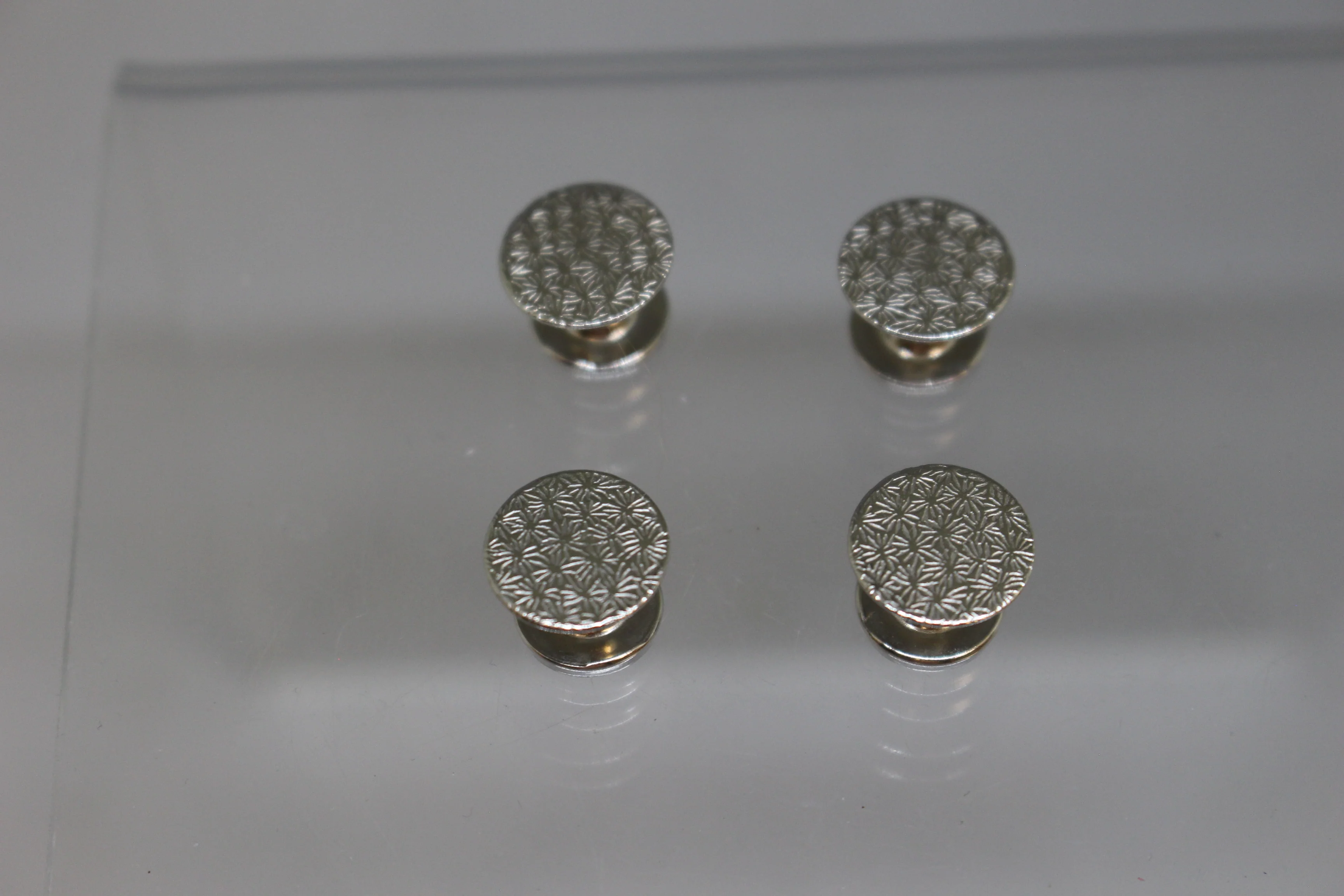 Etched Cuff Links - Set of 4 - Silver - Used